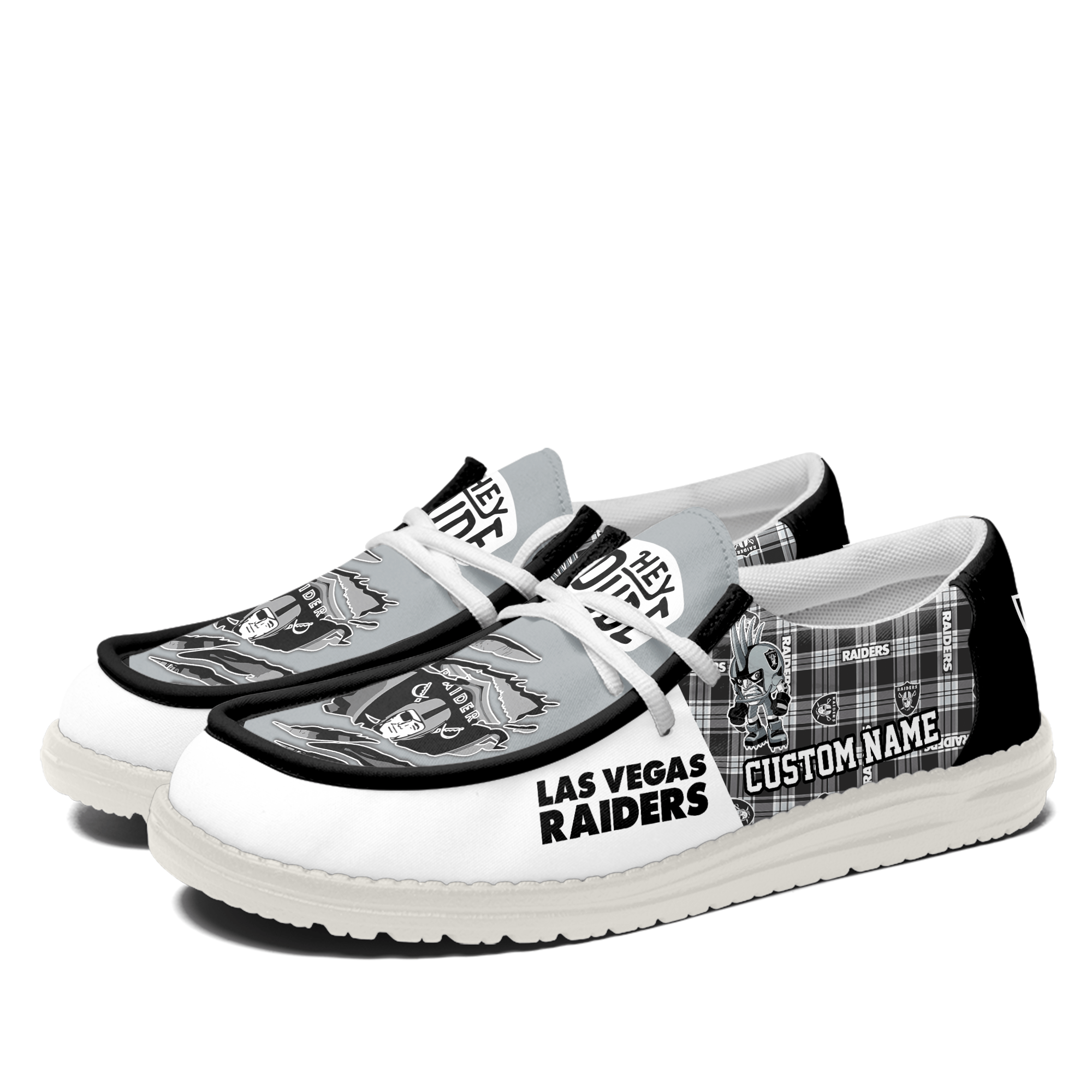 Sportwearmerch Las Vegas Raiders Personalized Hey Dude Shoes For Men And Women
