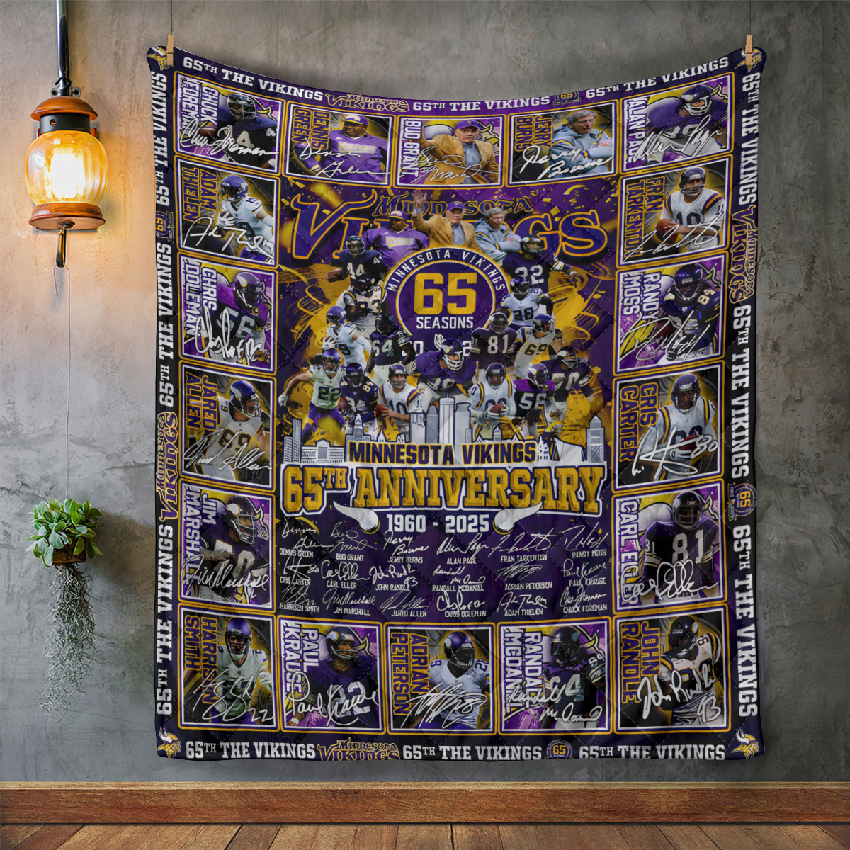 Sportwearmerch Minnesota Vikings NFL Sports Premium Quilt Blanket For Fans