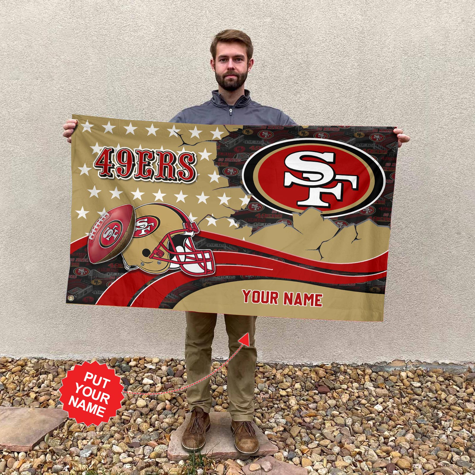 Sportwearmerch San Francisco 49ers Personalized House Flag For Fan