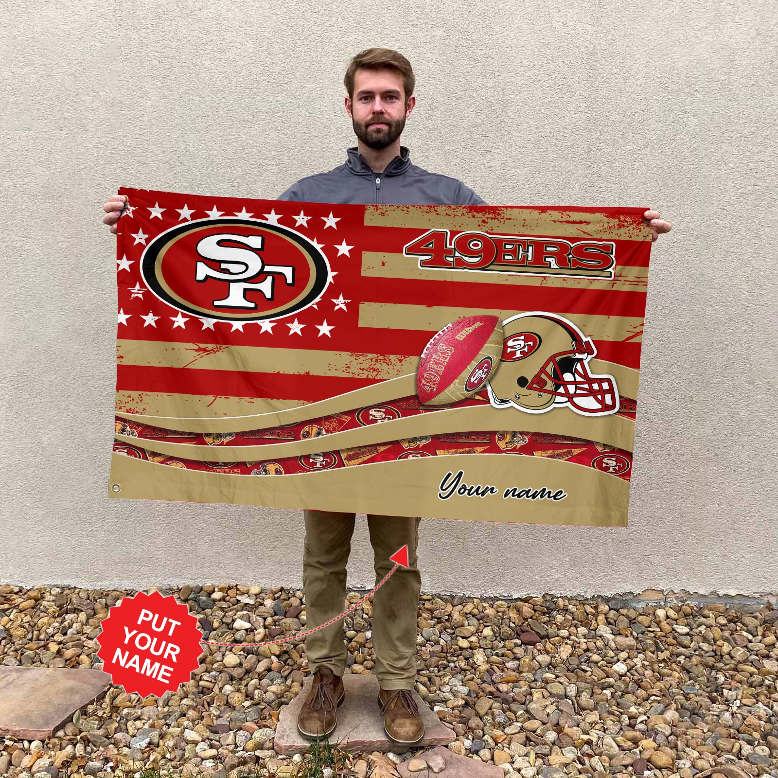 Sportwearmerch San Francisco 49ers Personalized House Flag For Fan