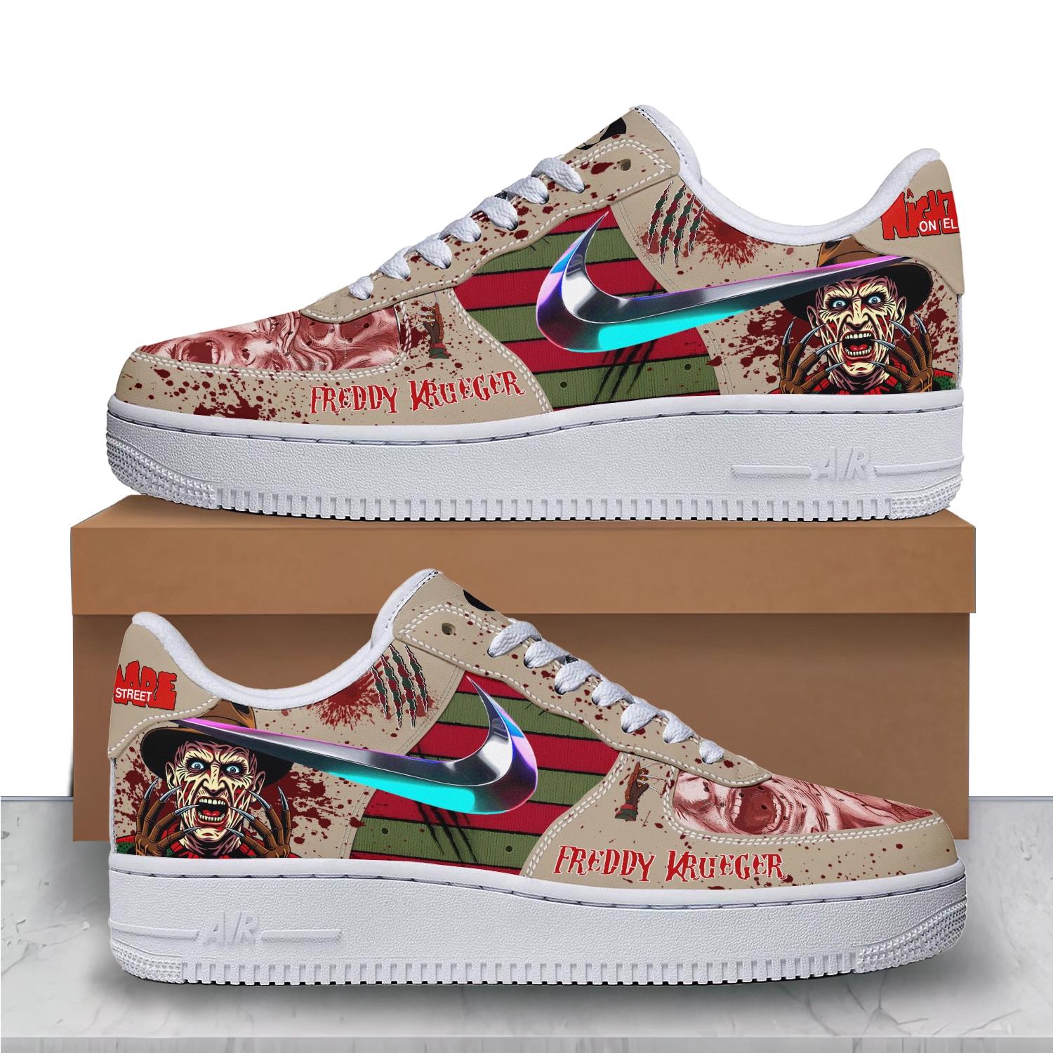 Sportwearmerch Frederick Charles Krueger x Halloween Air Low-Top Sneakers Shoes For Men And Women