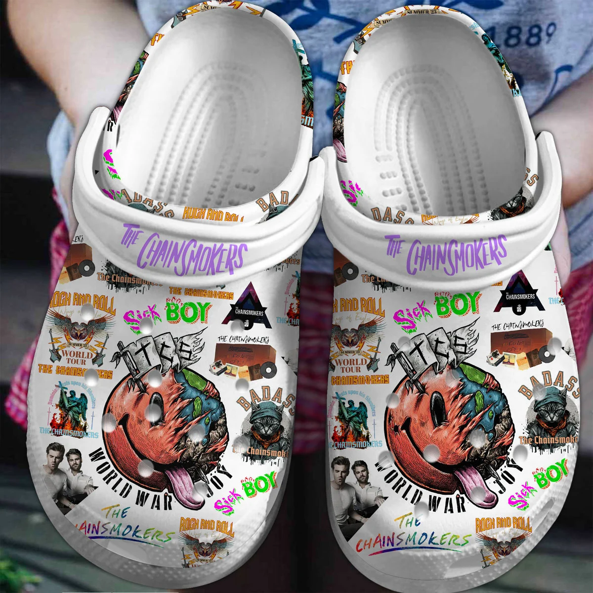 Footwearmerch The Chainsmokers Music Crocs Crocband Clogs Shoes For Men Women and Kids