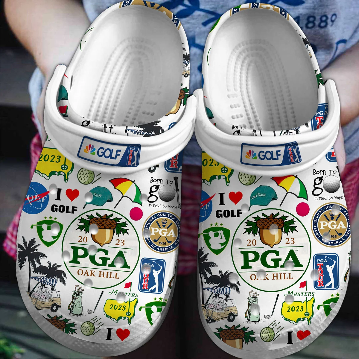 Footwearmerch PGA Championship Golf Sport Crocs Crocband Shoes Clogs Comfortable For Men Women and Kids