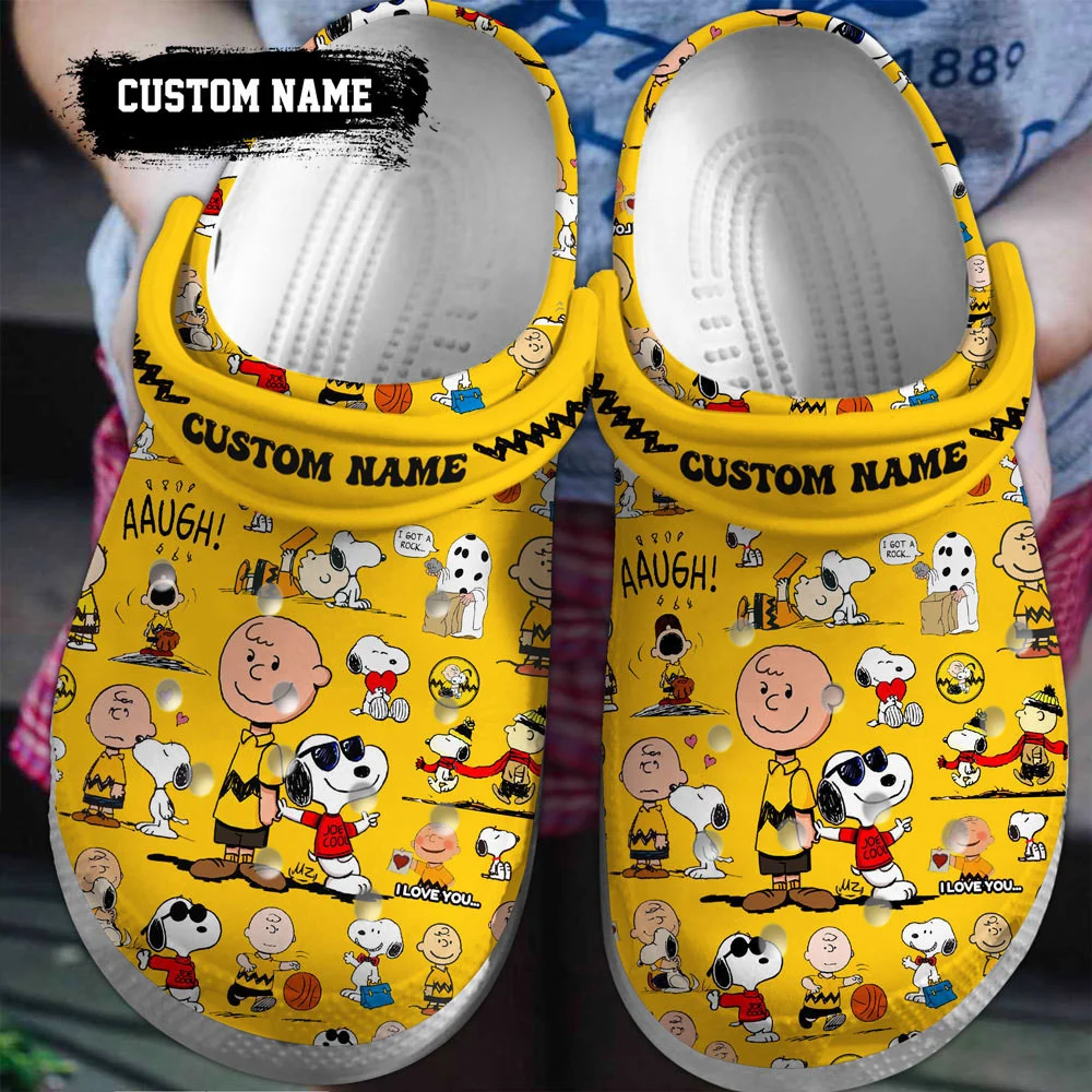 Footwearmerch Snoopy Peanuts Cartoon Crocs Crocband Clogs Shoes Comfortable For Men Women and Kids