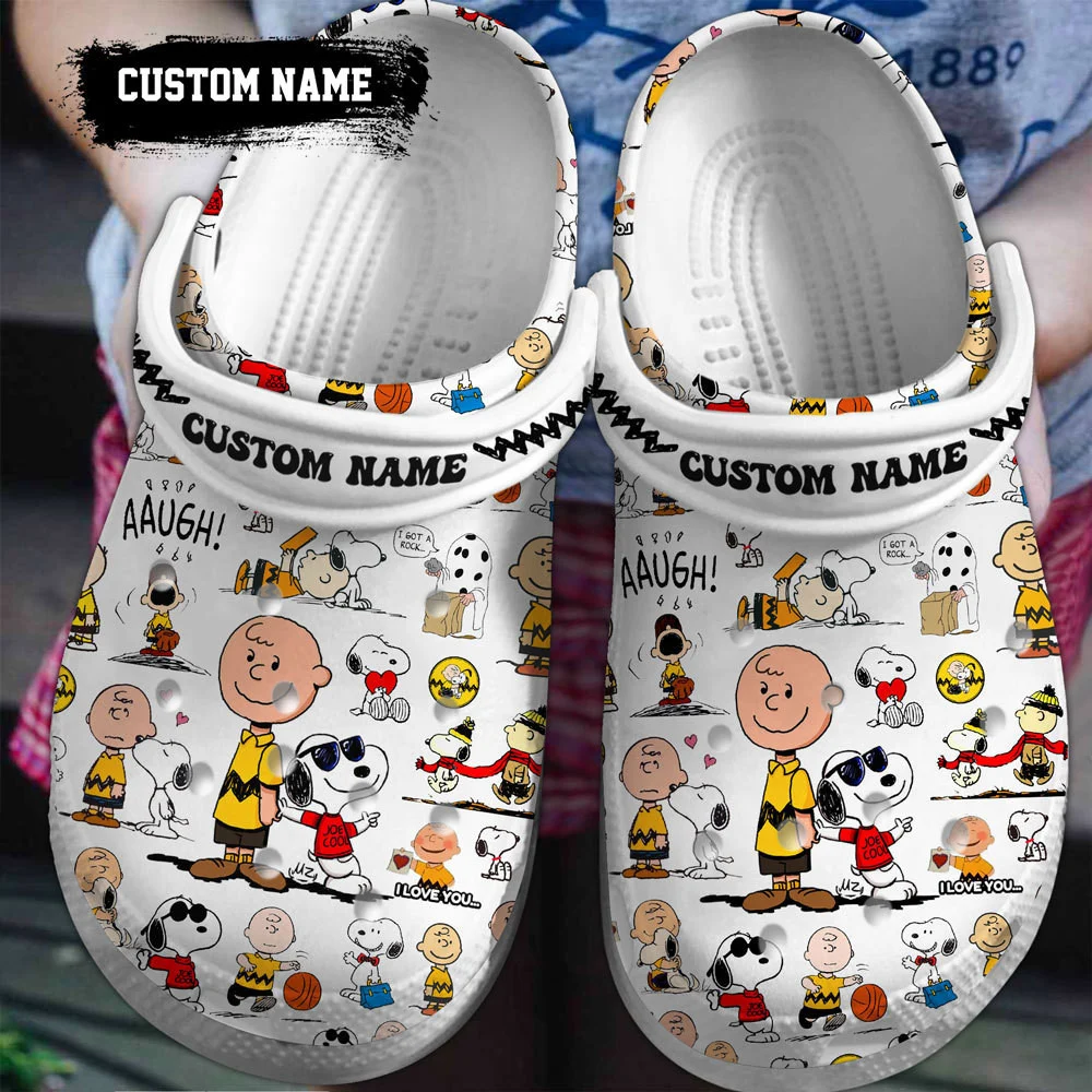 Footwearmerch Snoopy Peanuts Cartoon Crocs Crocband Clogs Shoes Custom Name For Men Women and Kids