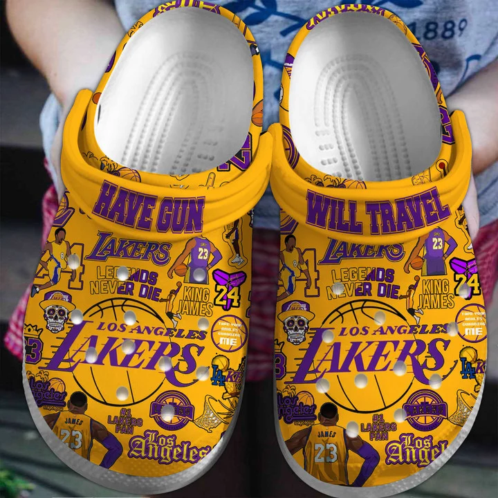 Footwearmerch Los Angeles Lakers Basketball Club Team Crocband Comfortable Shoes Crocs For Men Women Kids