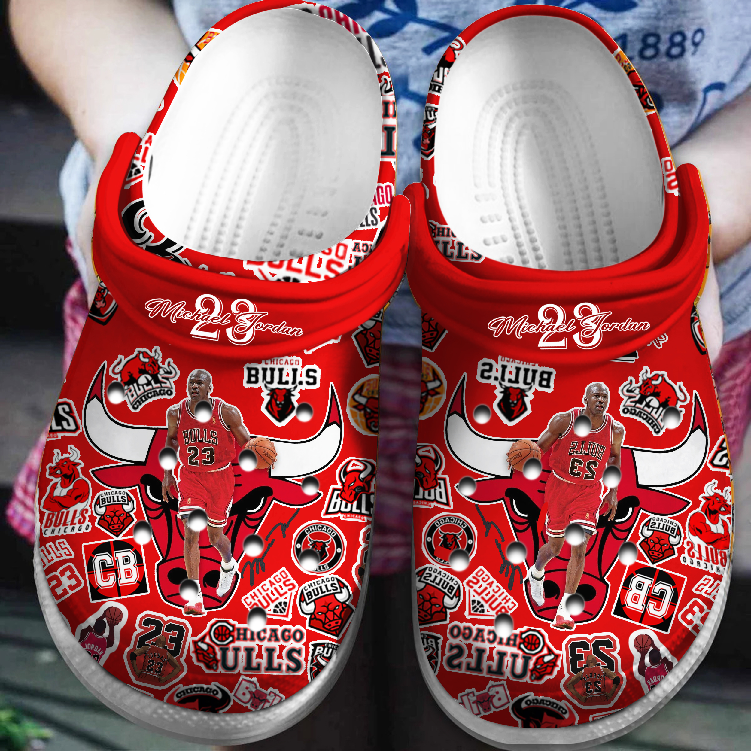 Footwearmerch Chicago Bulls NBA Sport Crocs Crocband Shoes Clogs Custom Name For Men Women and Kids