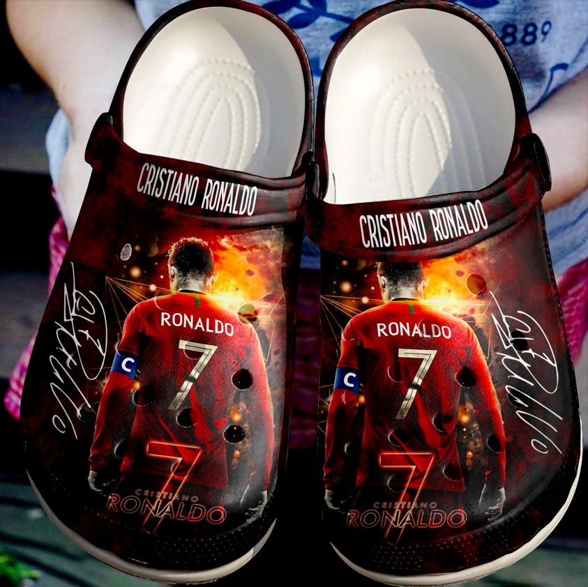 Footwearmerch Cristiano Ronaldo CR7 Crocs Crocband Clogs Shoes Comfortable For Men Women and Kids