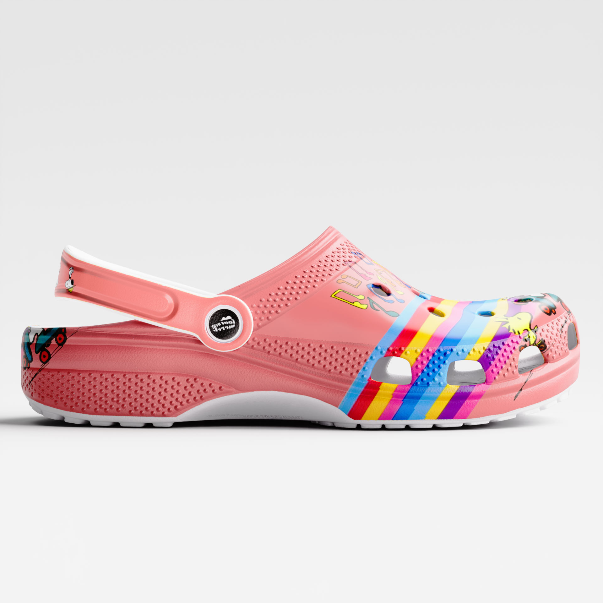 Footwearmerch Snoopy Peanuts Cartoon Dog Rainbow Crocs 3D Clog For Men Women Kids Shoes