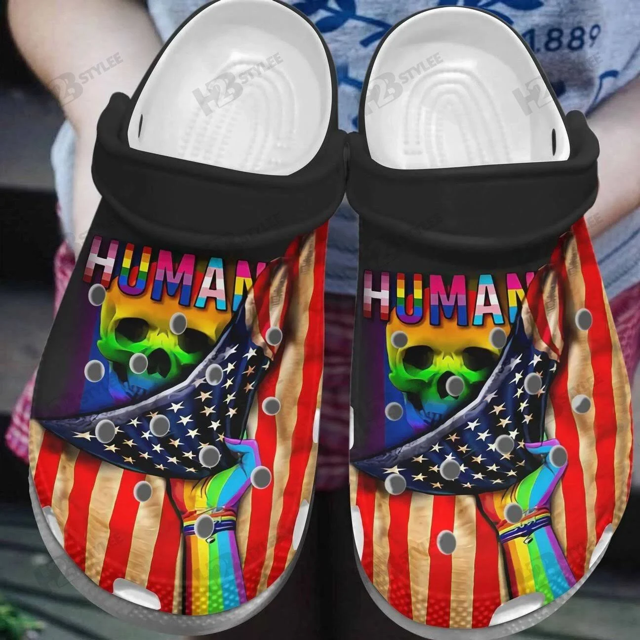 Footwearmerch LGBT Pride Month Crocs Crocband Clogs Shoes Custom Name Comfy For Men Women and Kids