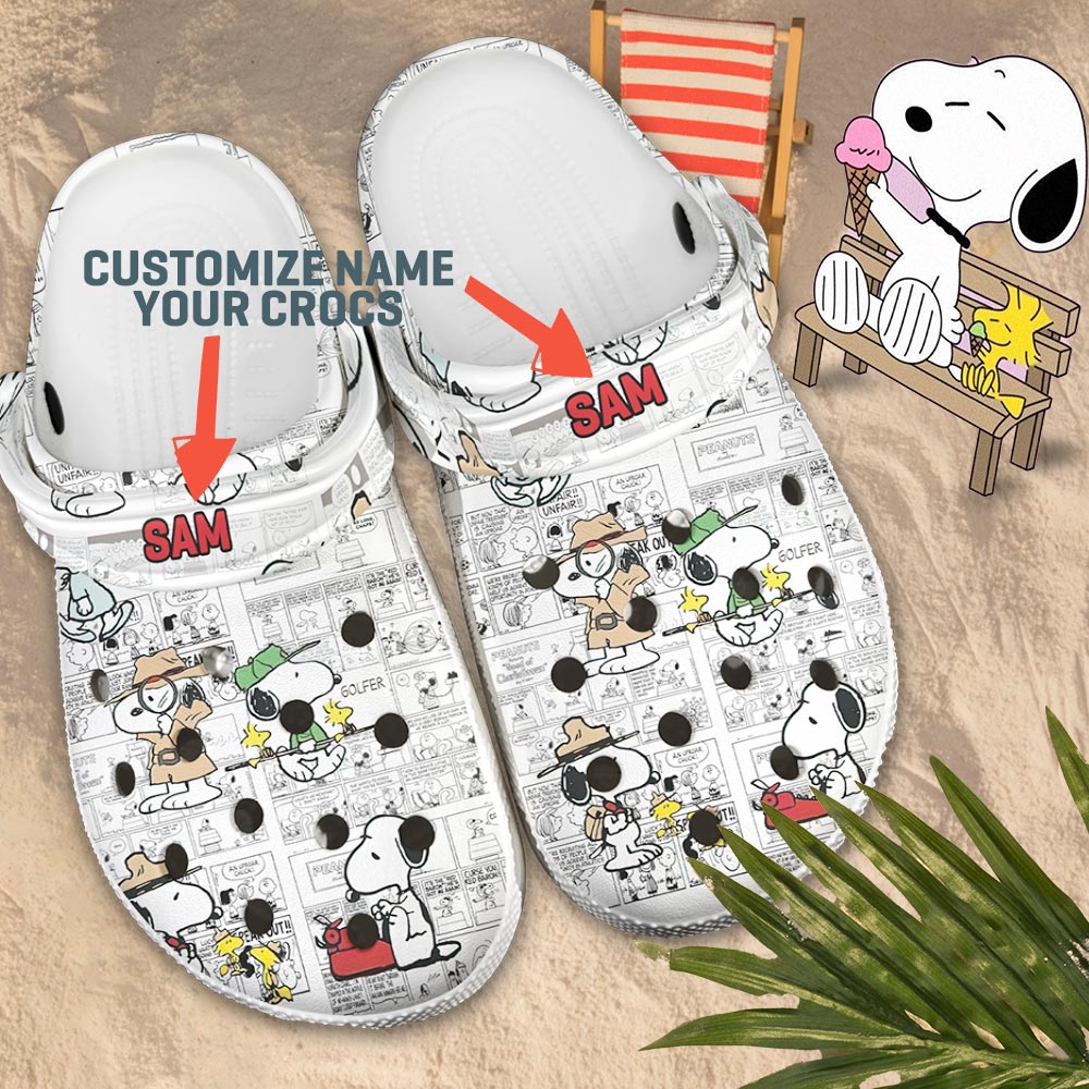 Footwearmerch Snoopy Crocs Crocband Shoes Comfortable Clogs for men women New