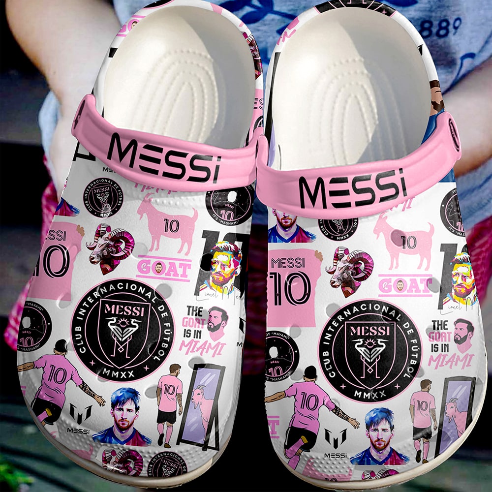 Footwearmerch Lionel Messi Football Soccer Sport Crocs Crocband Clogs Shoes Comfortable For Men Women and Kids