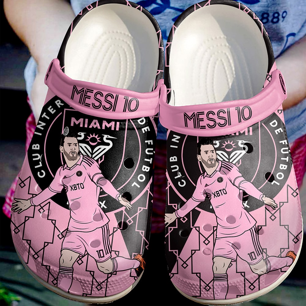 Footwearmerch Lionel Messi Football Soccer Sport Crocs Crocband Clogs Shoes Comfortable For Men Women and Kids