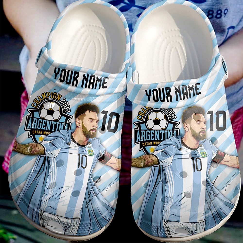 Footwearmerch Lionel Messi Football Soccer Sport Crocs Crocband Clogs Shoes Comfortable For Men Women and Kids