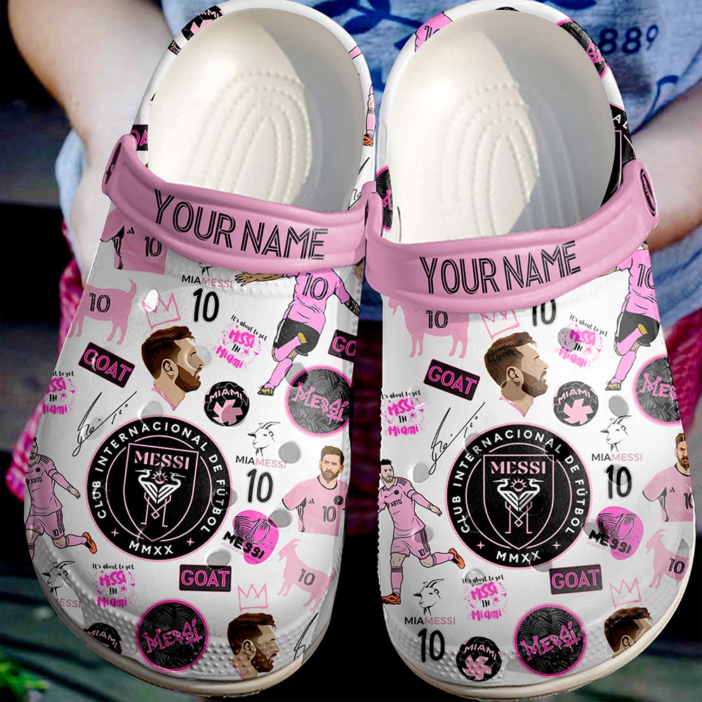 Footwearmerch Lionel Messi Football Soccer Sport Crocs Crocband Clogs Shoes Comfortable For Men Women and Kids