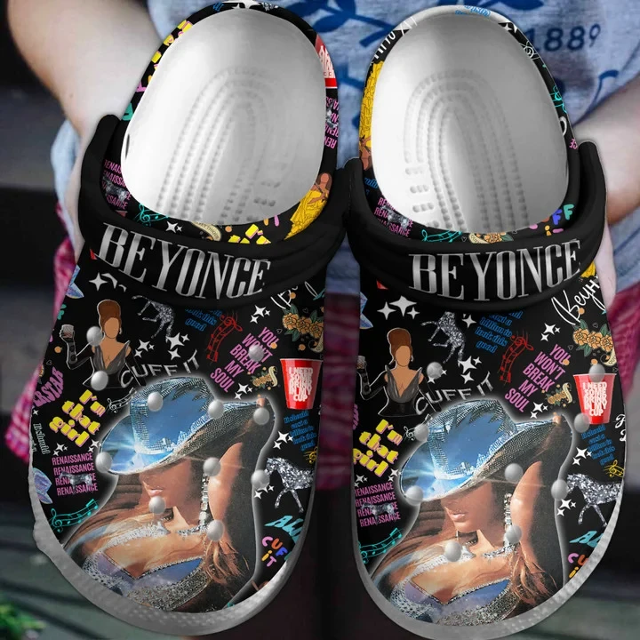Footwearmerch Beyonce Singer Music Crocs Clogs Crocband Shoes Comfortable For Men Women and Kids