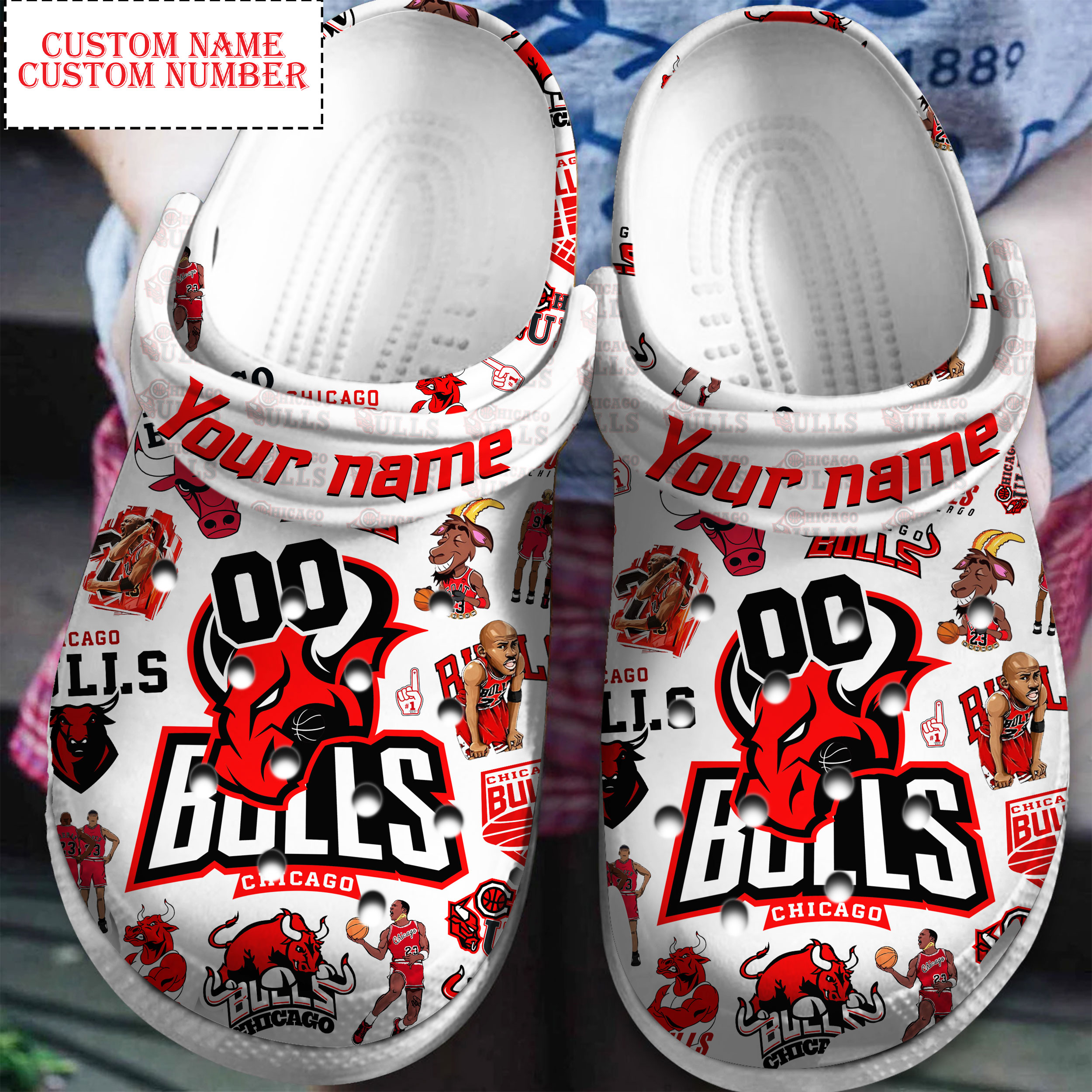 Footwearmerch Chicago Bulls NBA Sport Crocs Clogs Crocband Shoes For Men Women and Kids