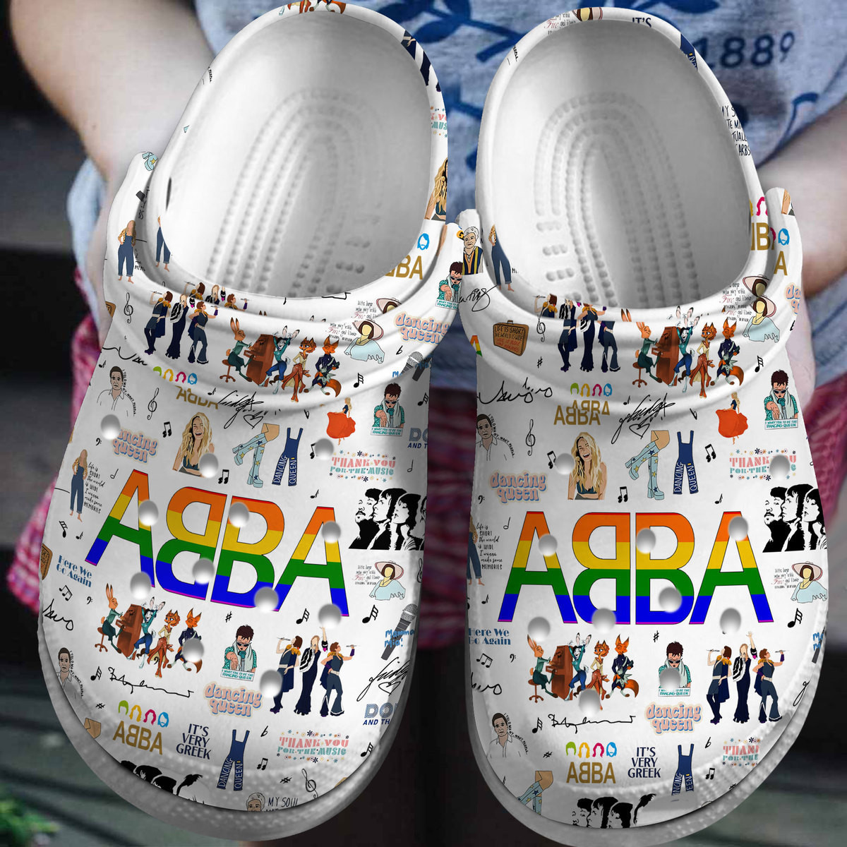 Footwearmerch ABBA Music Crocs Crocband Clogs Shoes Comfortable For Men Women and Kids