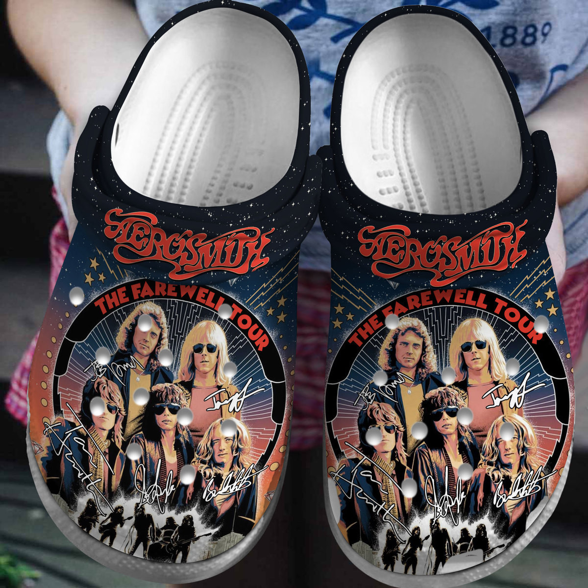 Footwearmerch Aerosmith Musicosmith Music Crocs Crocband Clogs Shoes Comfortable For Men Women and Kids