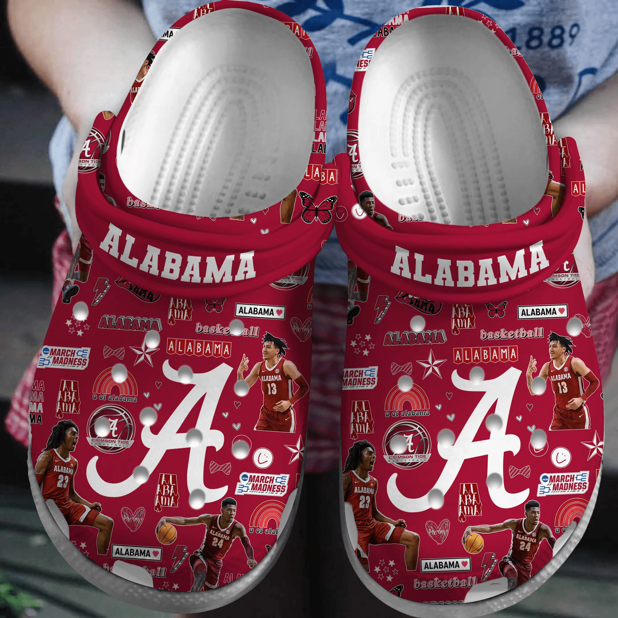 Footwearmerch Alabama Crimson Tide NCAA Sport Crocs Crocband Clogs Shoes Comfortable For Men Women and Kids