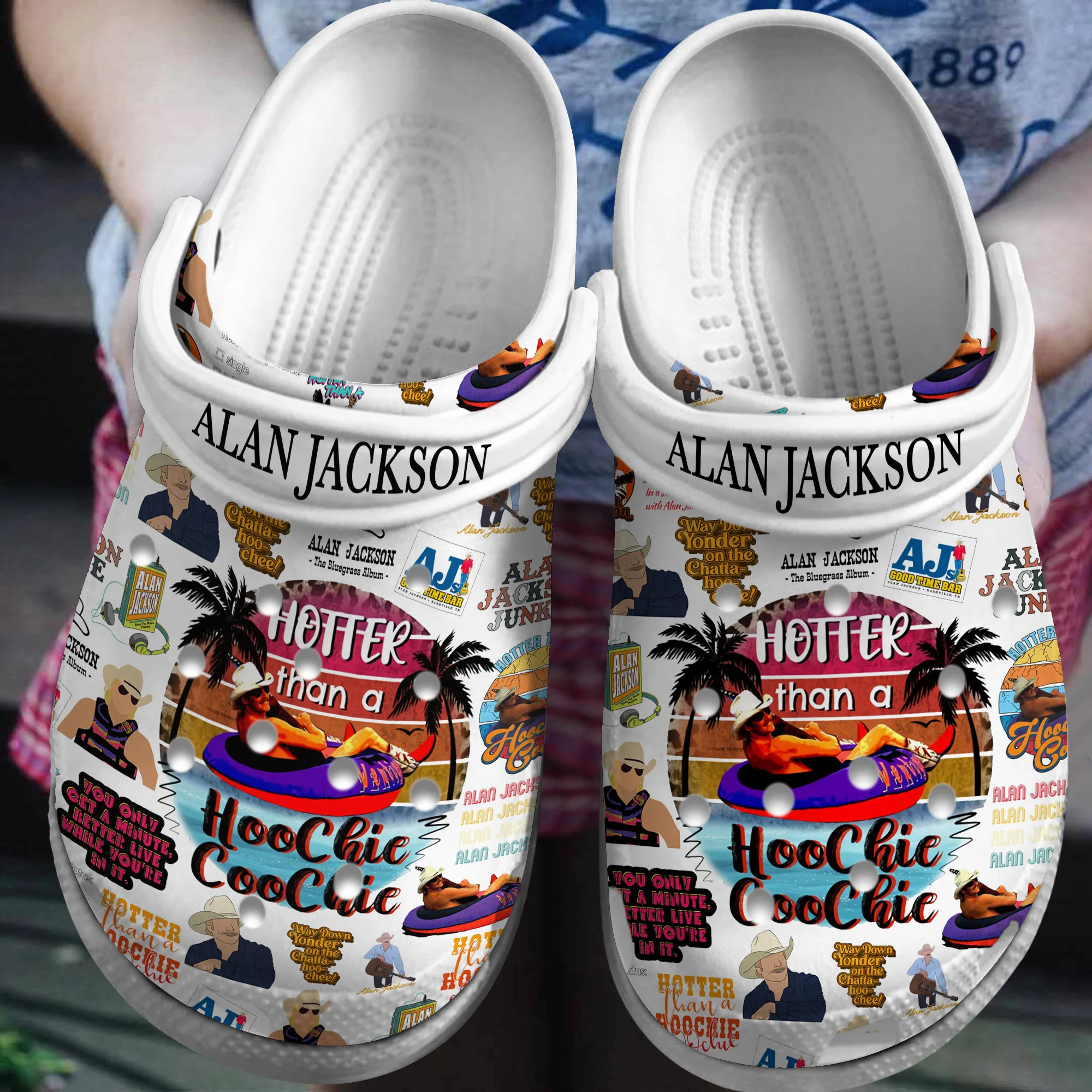 Footwearmerch Alan Jackson Music Crocs Crocband Clogs Shoes Comfortable For Men Women and Kids