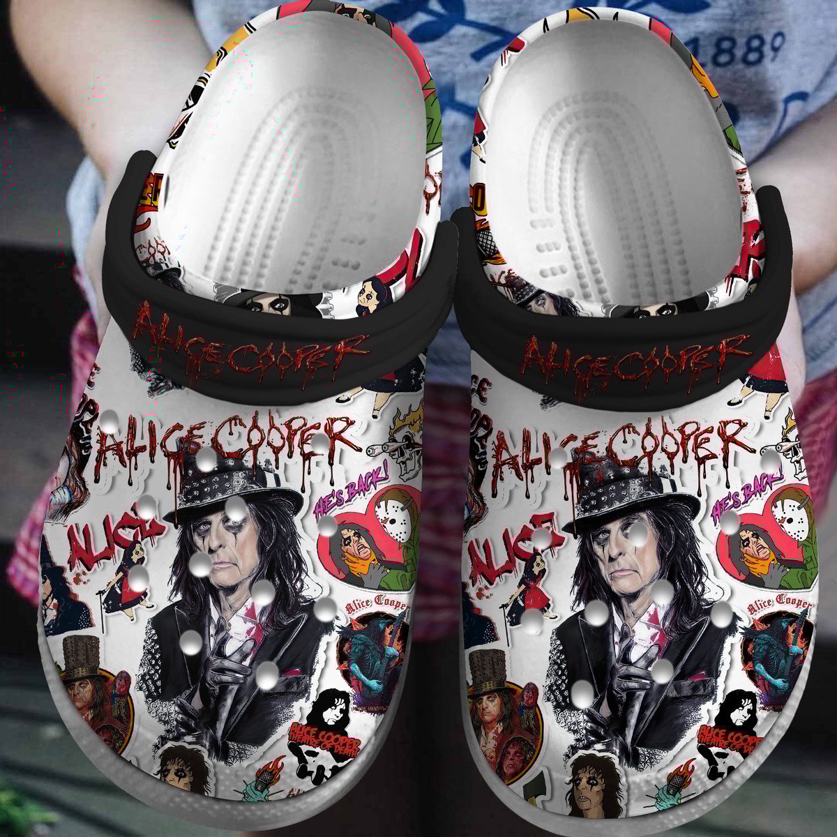 Footwearmerch Alice Cooper Music Crocs Crocband Clogs Shoes Comfortable For Men Women and Kids