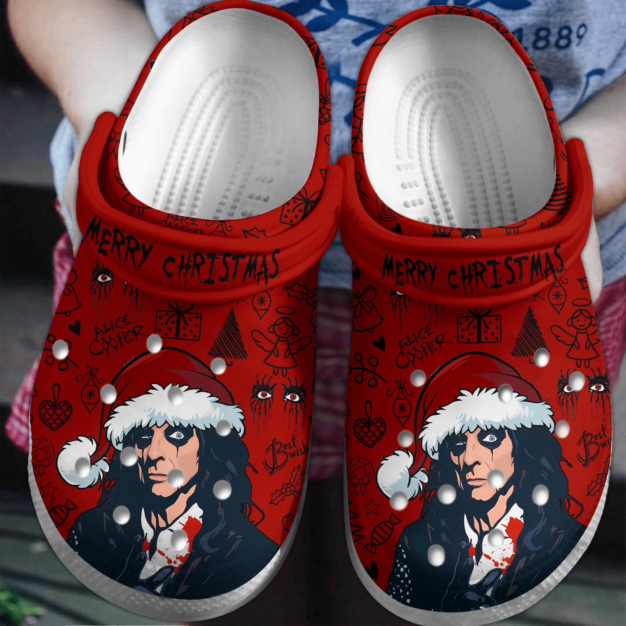 Footwearmerch Alice Cooper Music Crocs Crocband Clogs Shoes Comfortable For Men Women and Kids