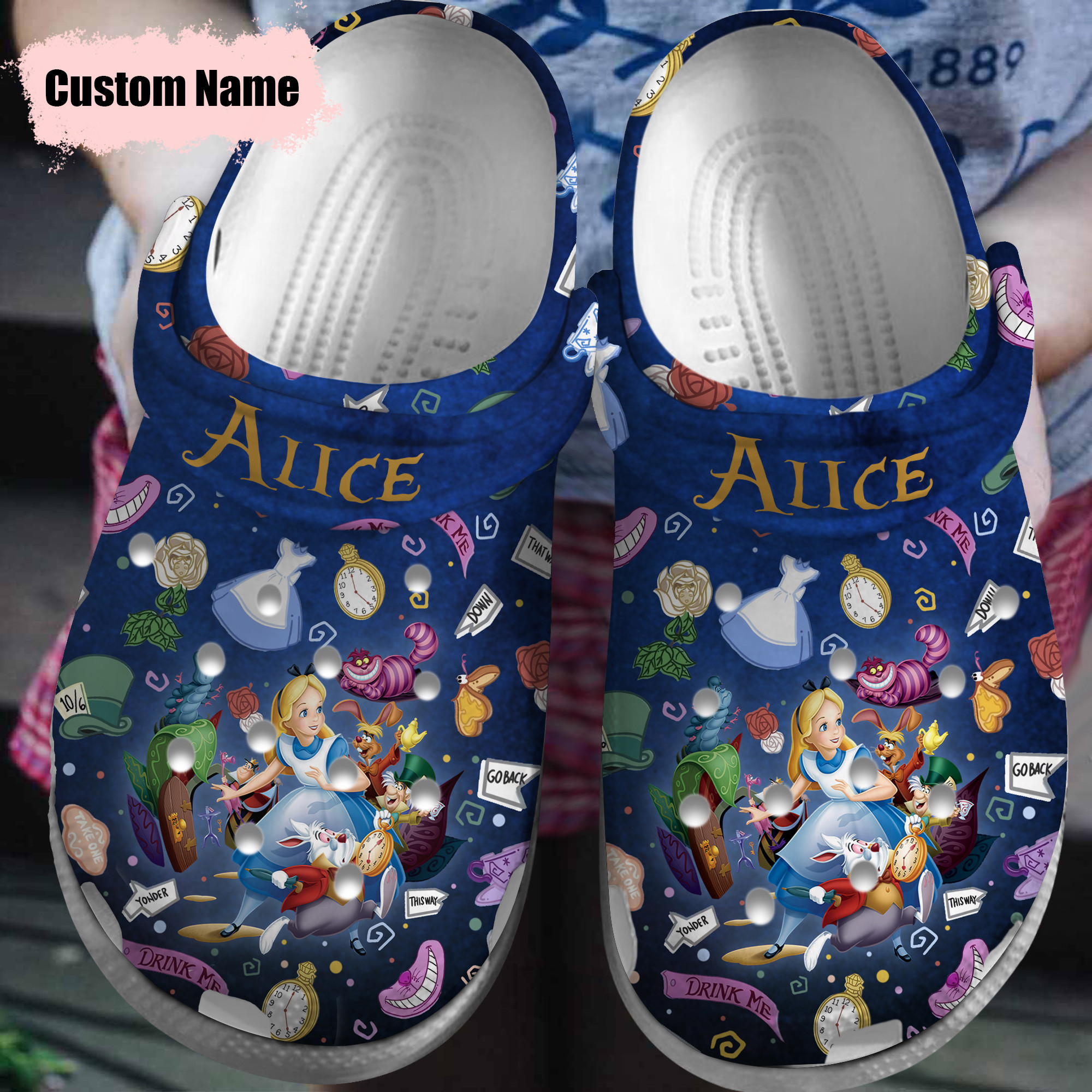 Footwearmerch Alice In Wonderland Cartoon Movie Crocs Crocband Clogs Shoes Comfortable For Men Women and Kids