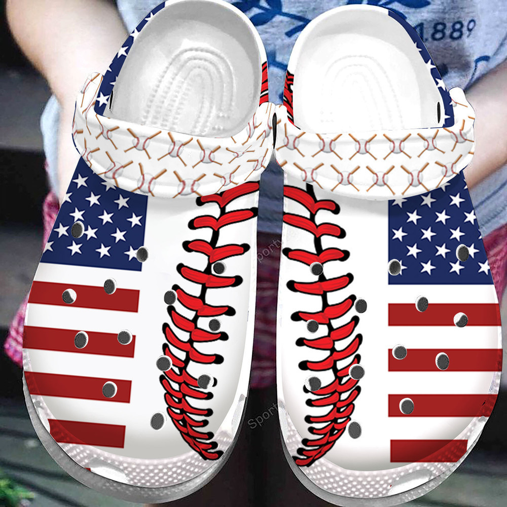 Footwearmerch American Flag Baseball Clogs Shoes