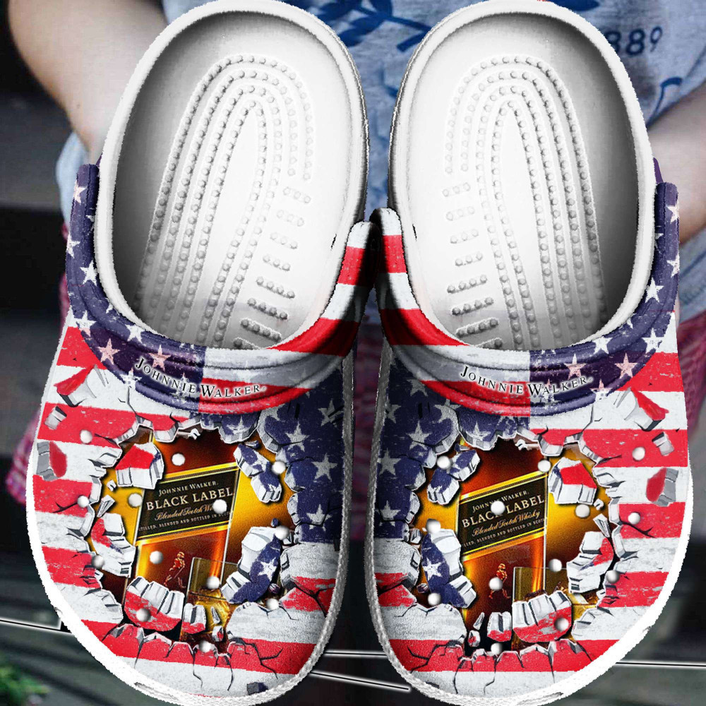 Footwearmerch American Flag Johnnie Walker For Mens And Womens Gift For Fan Classic Water Rubber clog Shoes Comfy Footwear