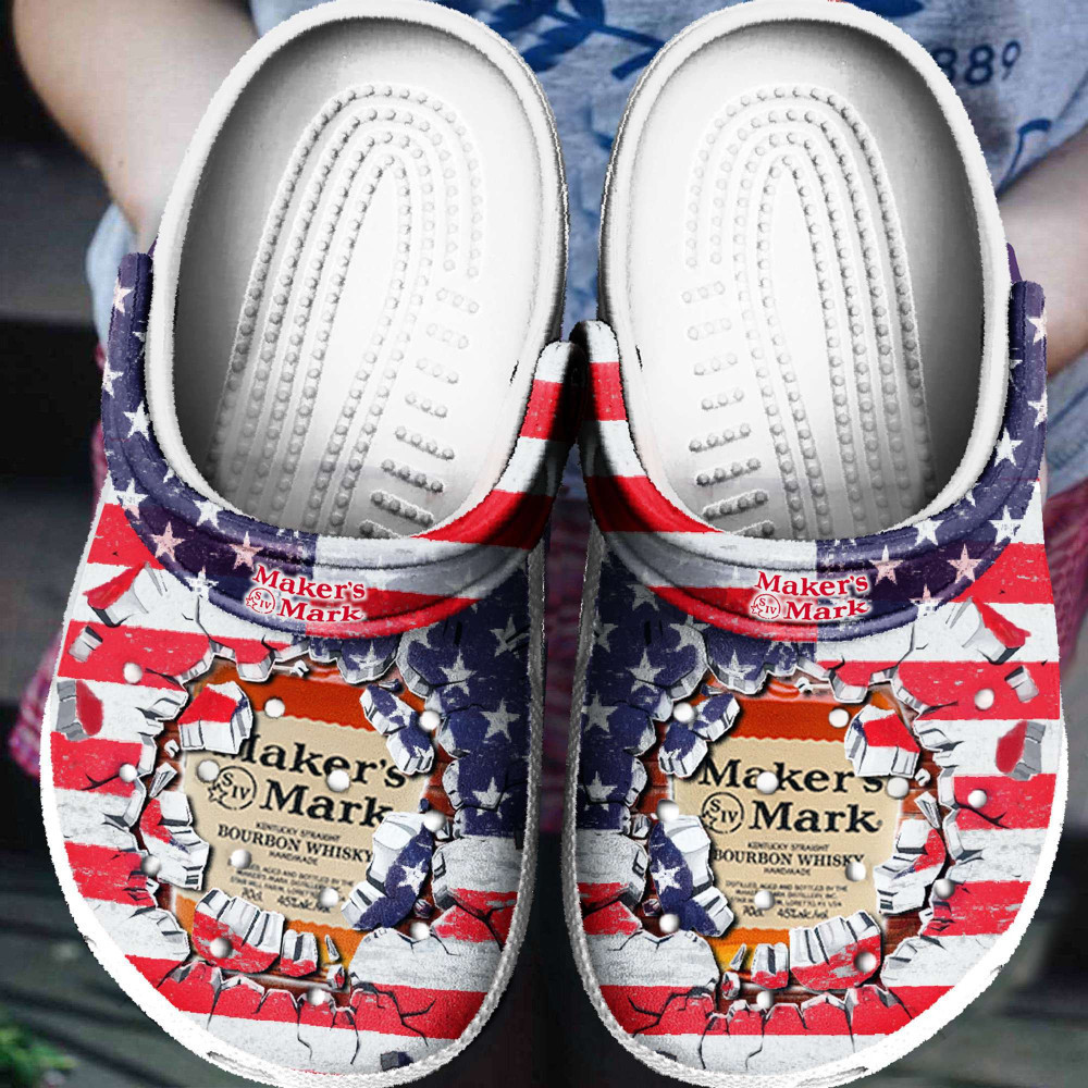 Footwearmerch American Flag Makers Mark For Men And Womens Gift For Fan Classic Water Rubber clog Shoes Comfy Footwear