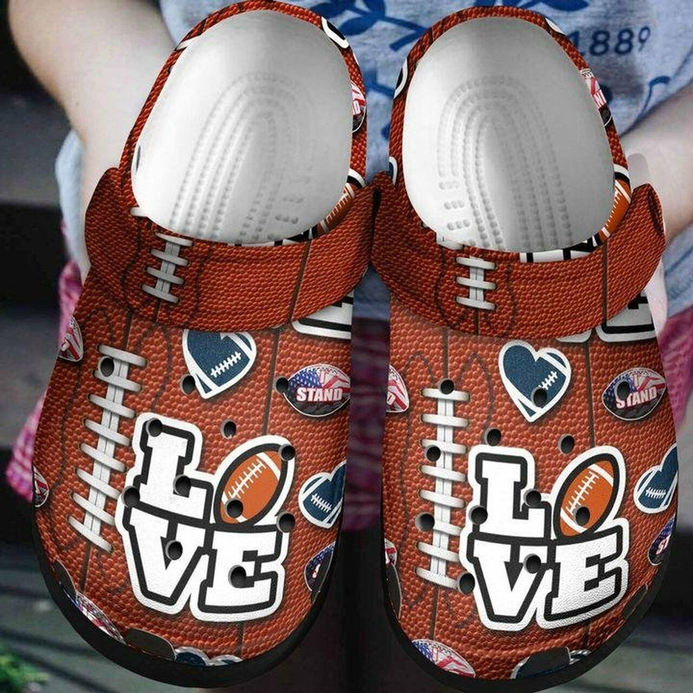 Footwearmerch American Football Love 102 Gift For Lover Rubber clog Shoes Comfy Footwear