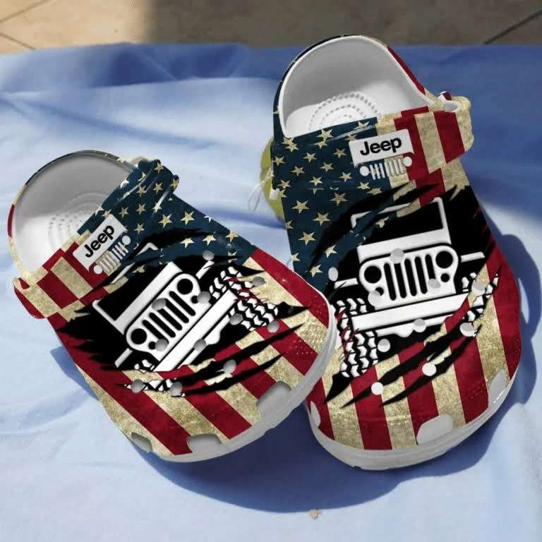 Footwearmerch American Jeep Crocband Clog Shoes For Jeep Lover