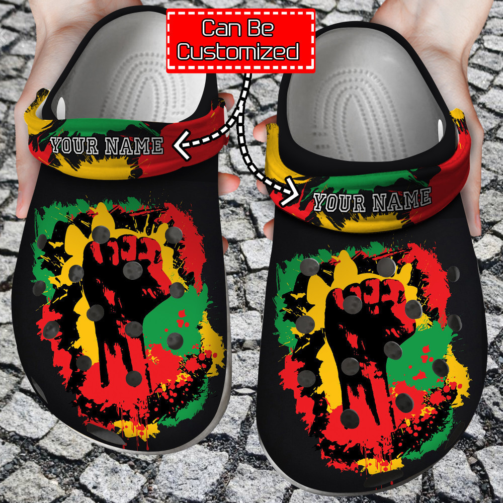 Footwearmerch American - Personalized Black History Month African American Clog Shoes For Men And Women
