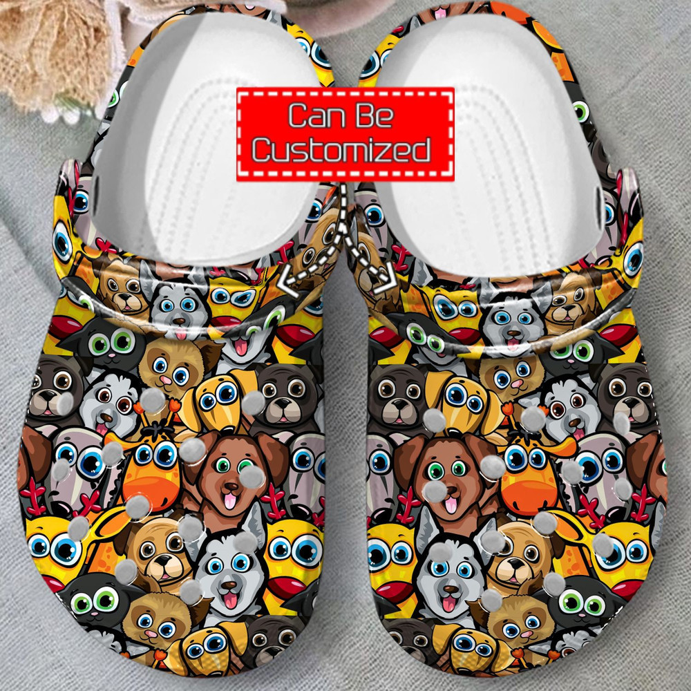 Footwearmerch Animal Print - Dogs Collection Pattern Clog Shoes For Men And Women
