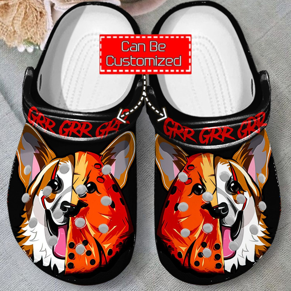 Footwearmerch Animal Print - Honor Mask Corgi Clog Shoes For Men And Women