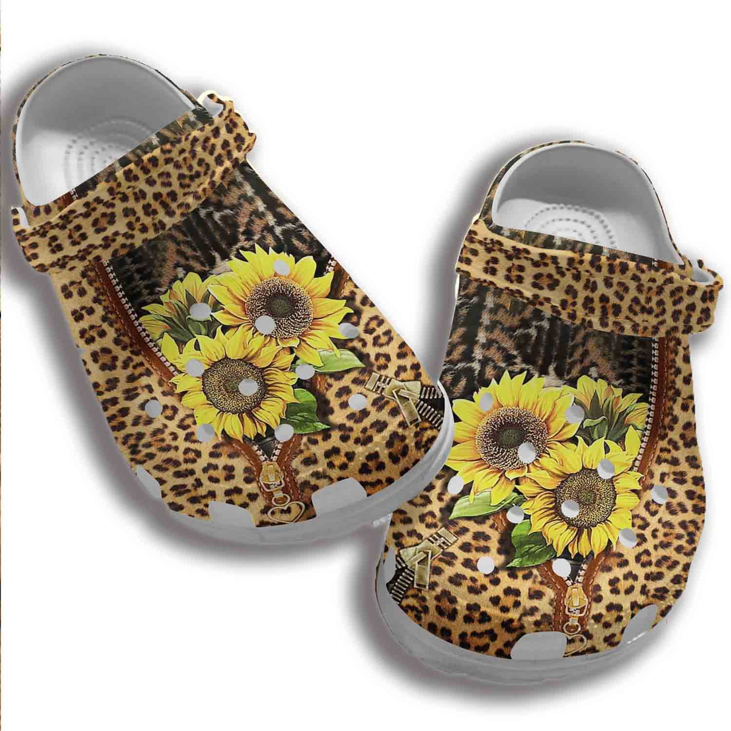 Footwearmerch Animal Skin Sunflower Shoes Women - Cheetah Sunflower Shoes Custom Shoe Gifts For Mother Day