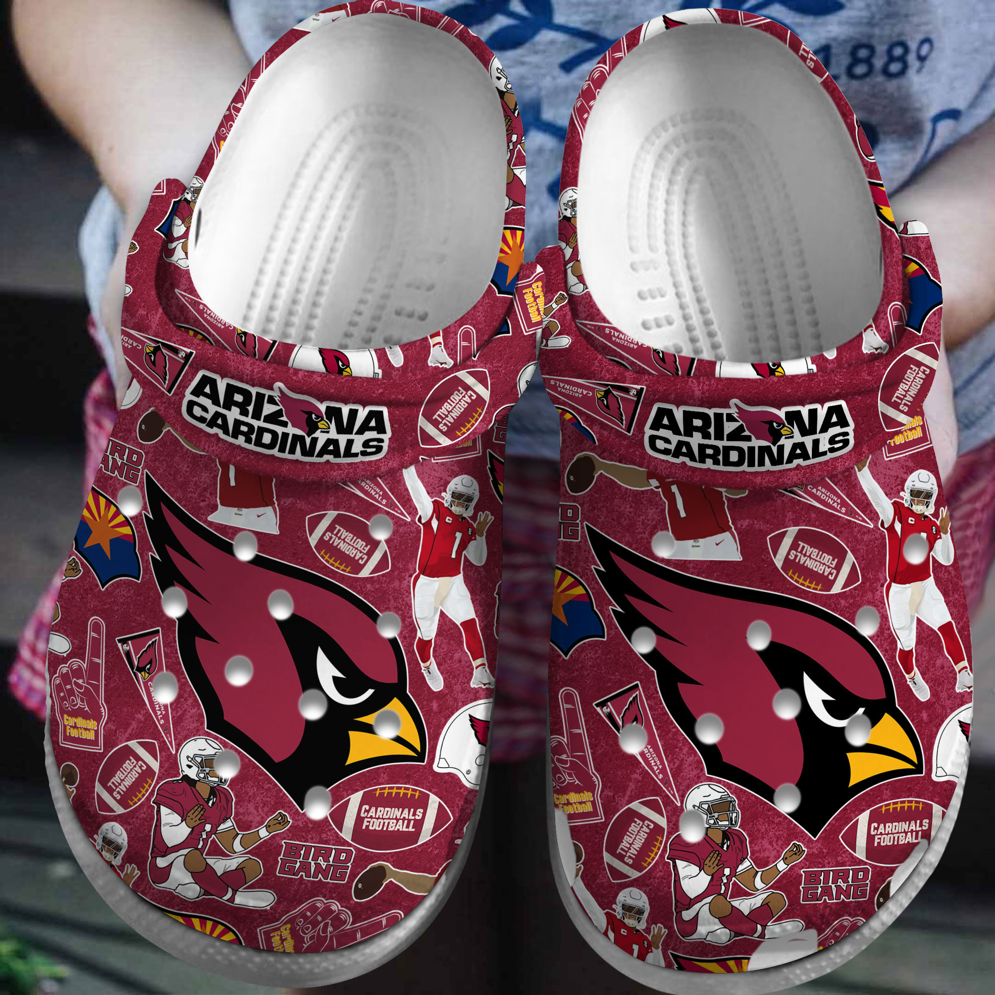 Footwearmerch Arizona Cardinals NFL Sport Crocs Crocband Clogs Shoes Comfortable For Men Women and Kids