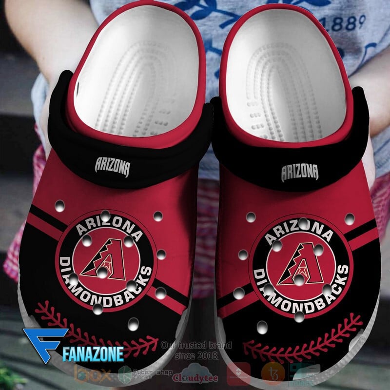 Footwearmerch Arizona Diamondbacks Red-Black MLB Sport Crocs Clogs Crocband Shoes Comfortable For Men Women and Kids