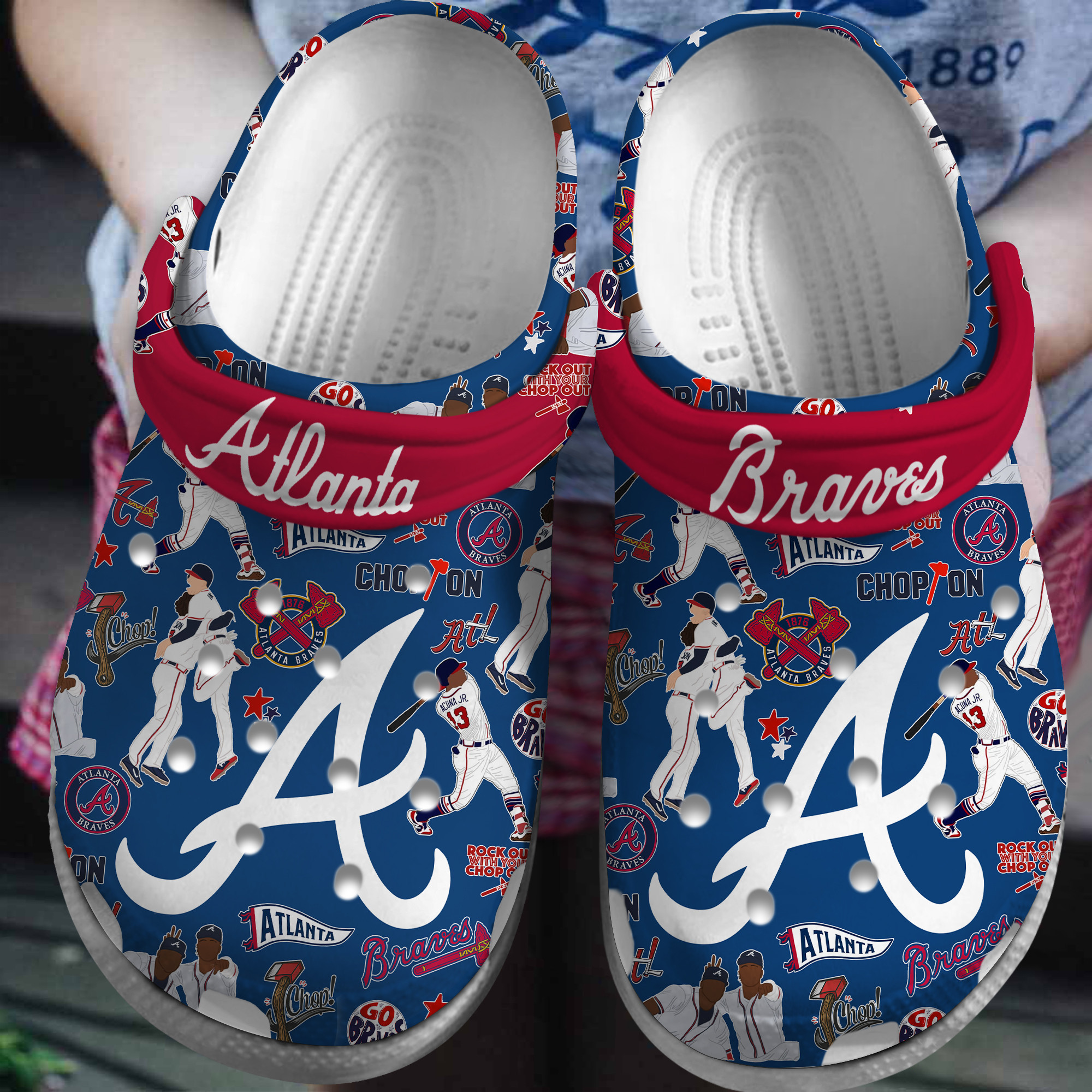 Footwearmerch Atlanta Braves MLB Sport Crocs Crocband Clogs Shoes Comfortable For Men Women and Kids