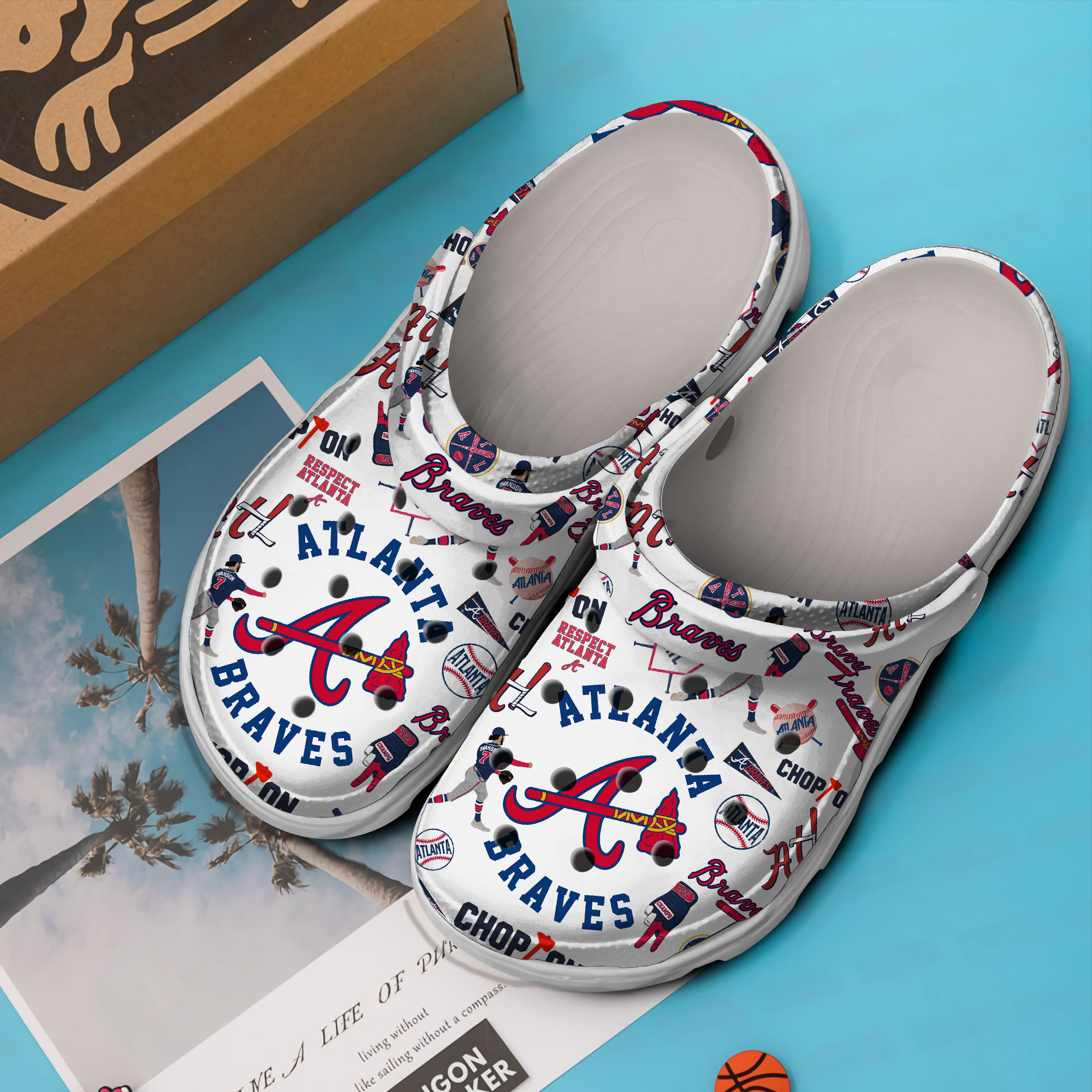 Footwearmerch Atlanta Braves MLB Sport Crocs Crocband Clogs Shoes Comfortable For Men Women and Kids