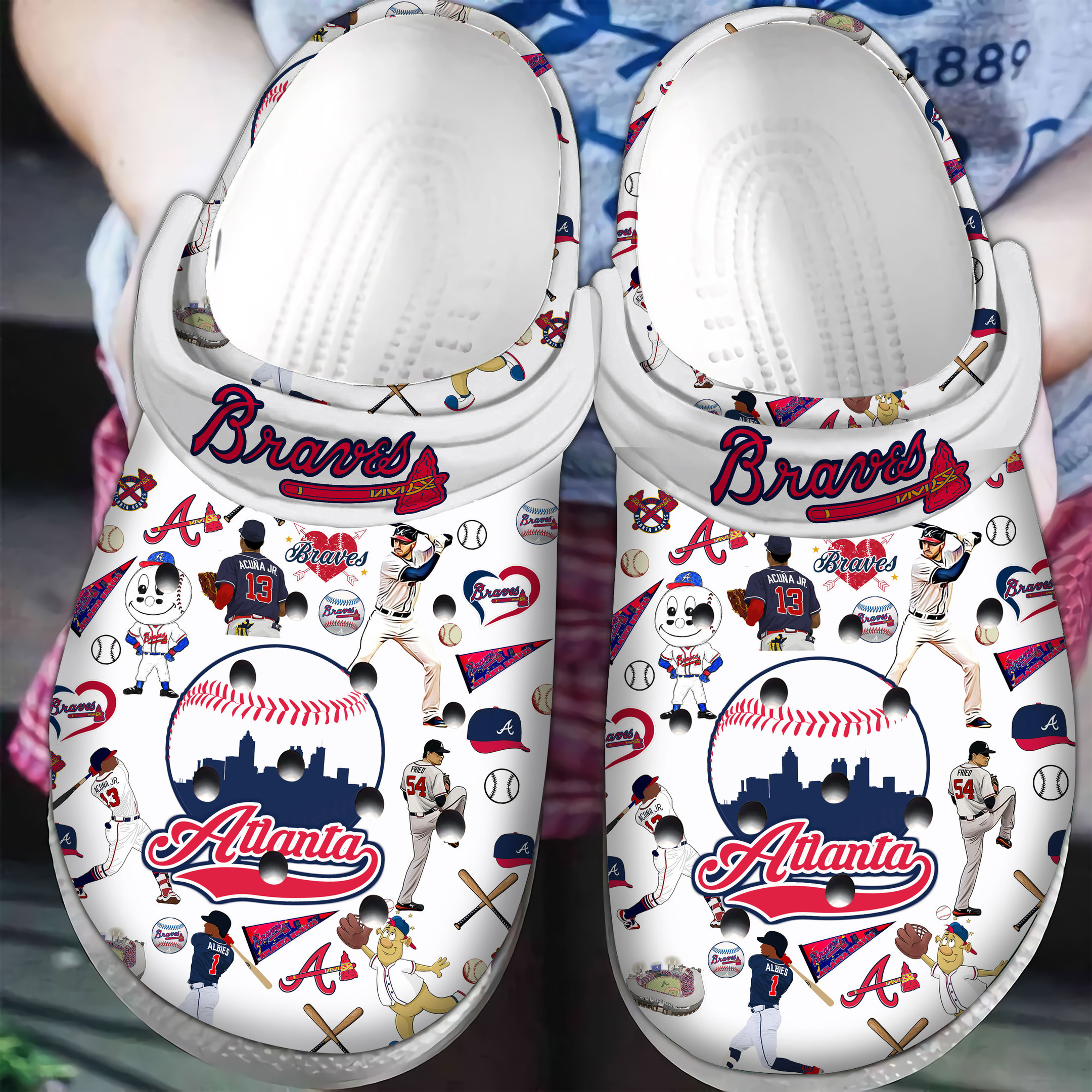 Footwearmerch Atlanta Braves MLB Sport Crocs Crocband Clogs Shoes Comfortable For Men Women and Kids