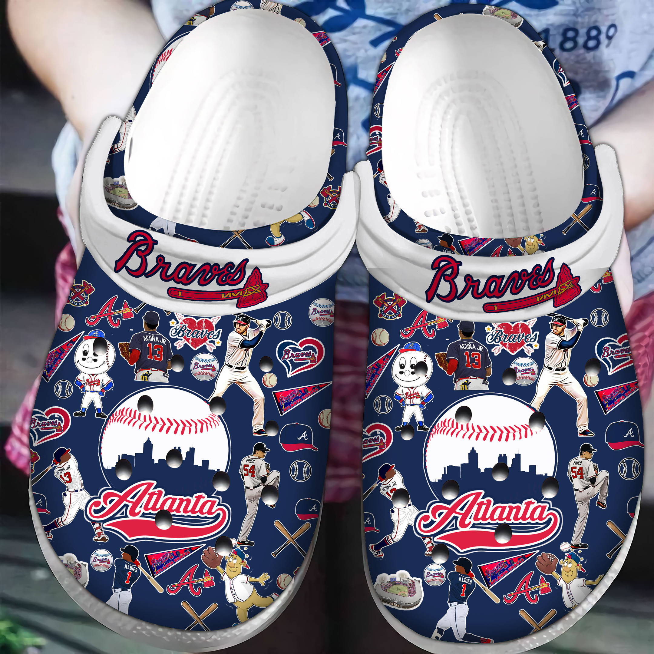 Footwearmerch Atlanta Braves MLB Sport Crocs Crocband Clogs Shoes Comfortable For Men Women and Kids