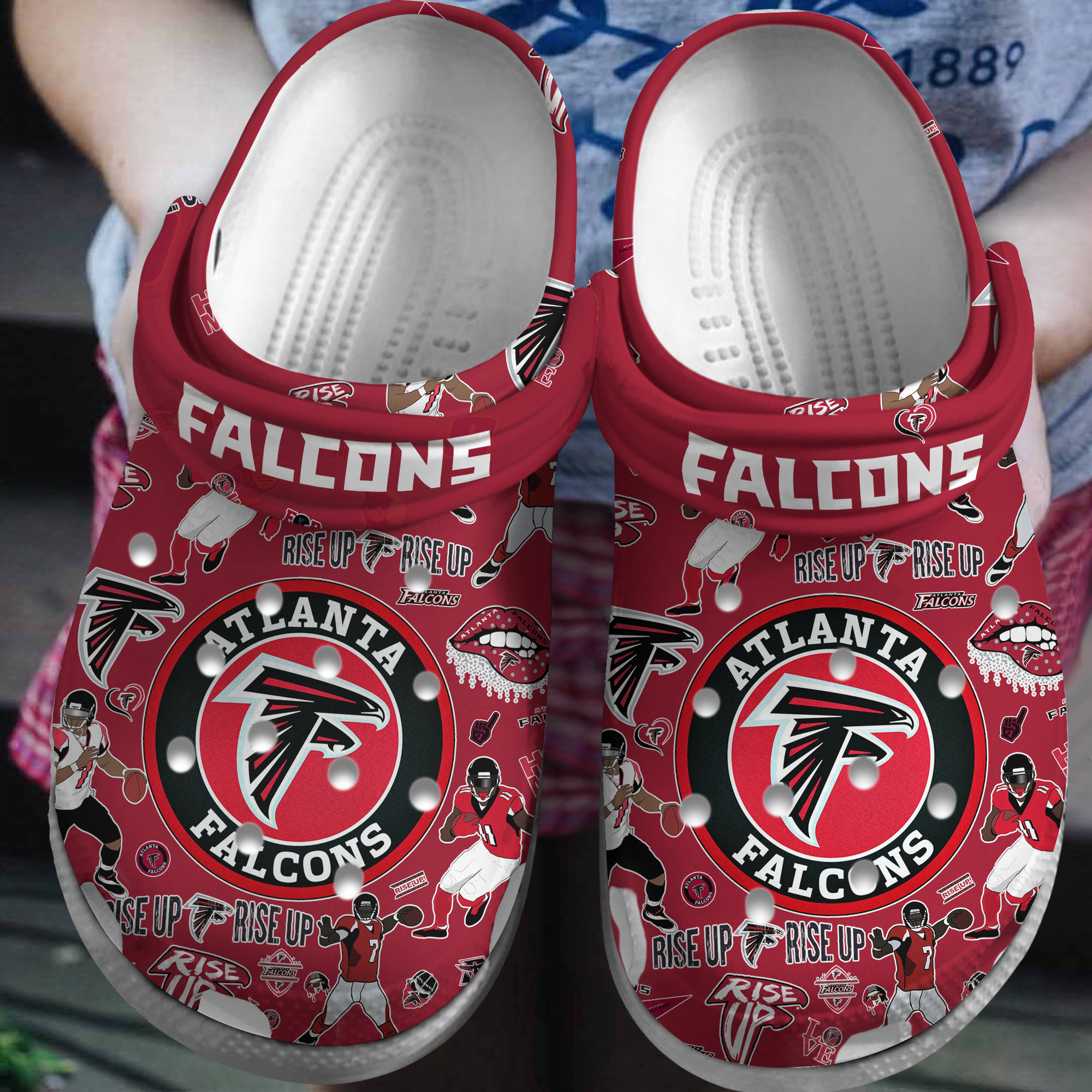 Footwearmerch Atlanta Falcons NFL Sport Crocs Crocband Clogs Shoes Comfortable For Men Women and Kids