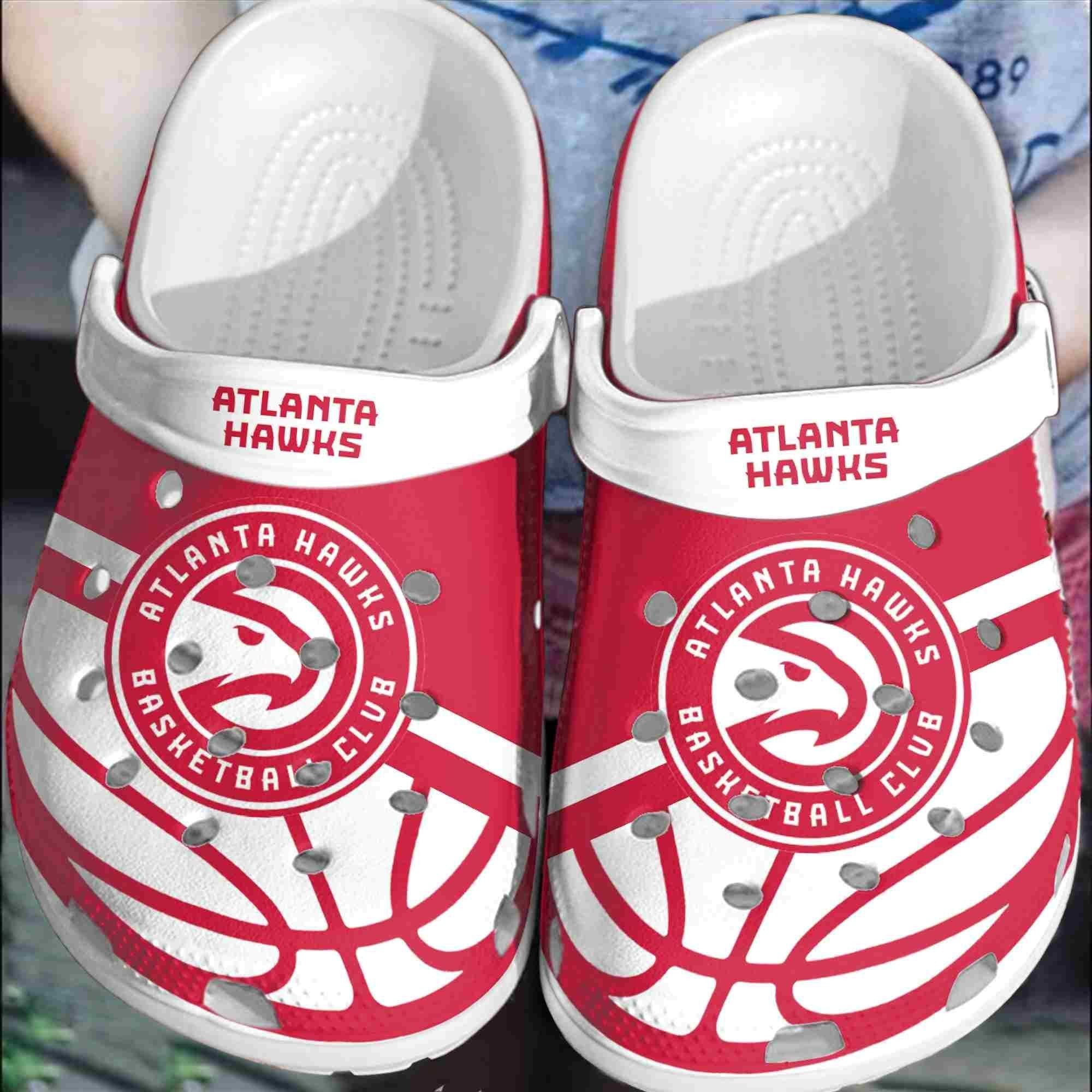 Footwearmerch Atlanta Hawks Basketball Club Crocs Clogs Crocband Comfortable Shoes For Men Women