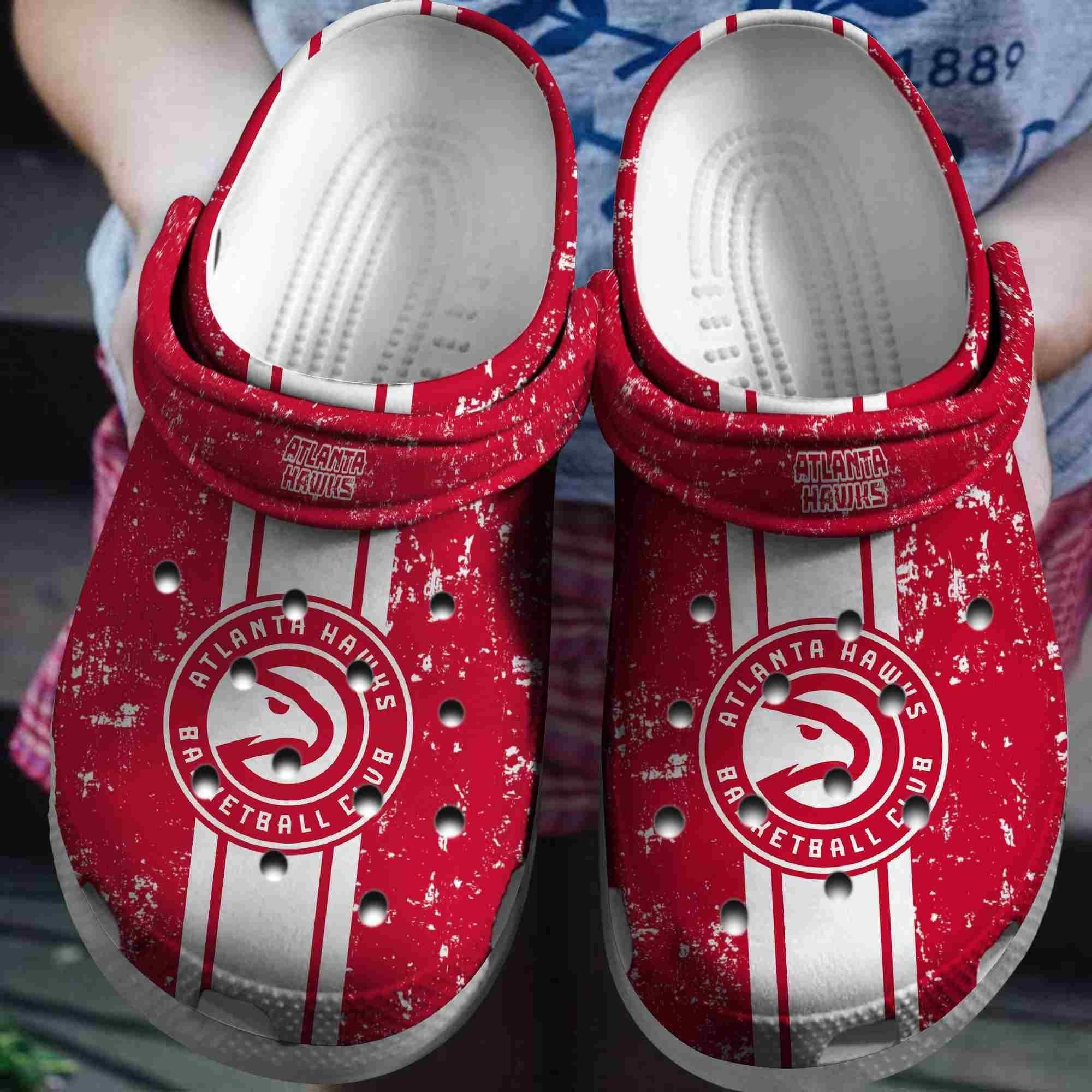 Footwearmerch Atlanta Hawks Basketball Club Crocs Clogs Shoes Crocband Comfortable For Men Women