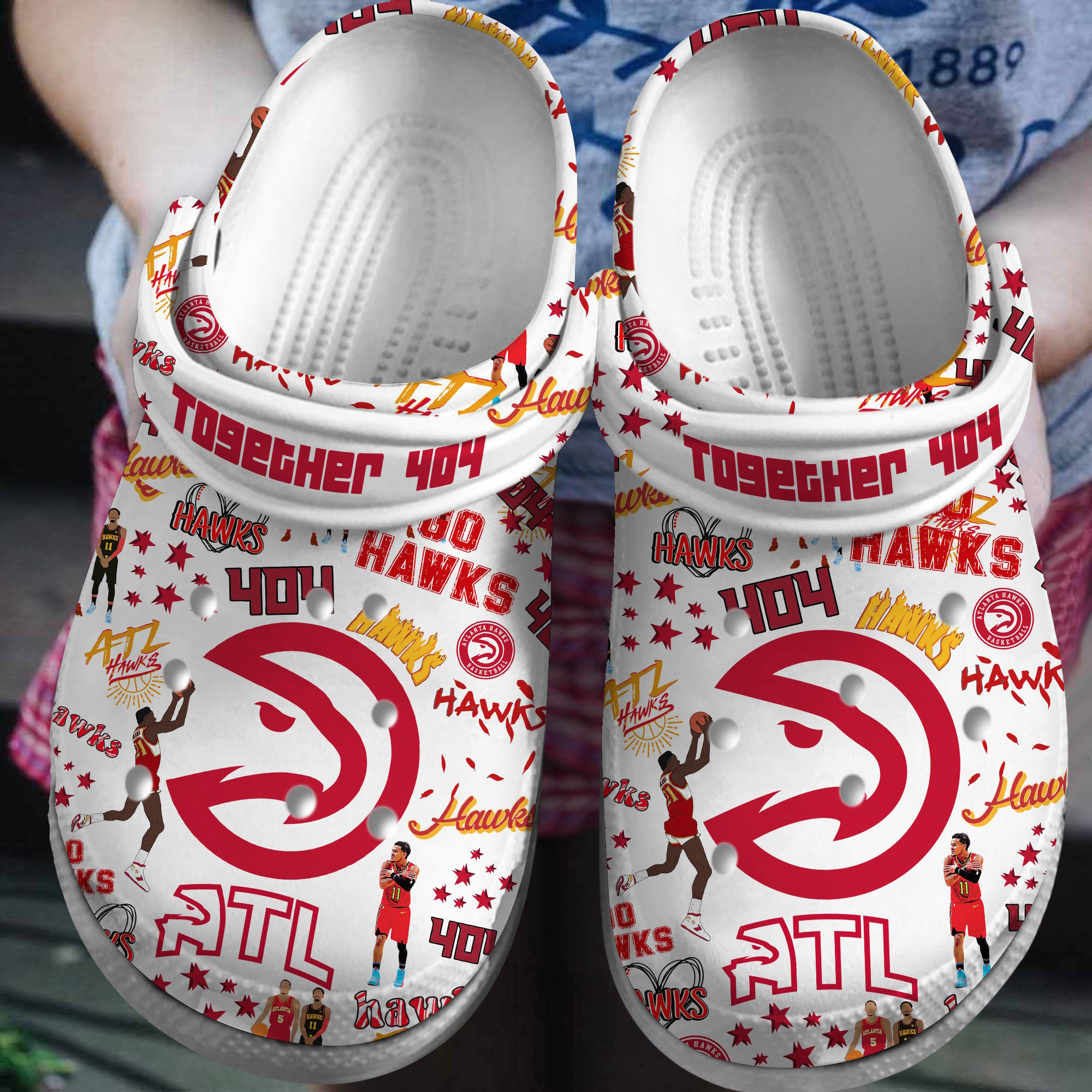 Footwearmerch Atlanta Hawks NBA Sport Crocs Crocband Clogs Shoes Comfortable For Men Women and Kids