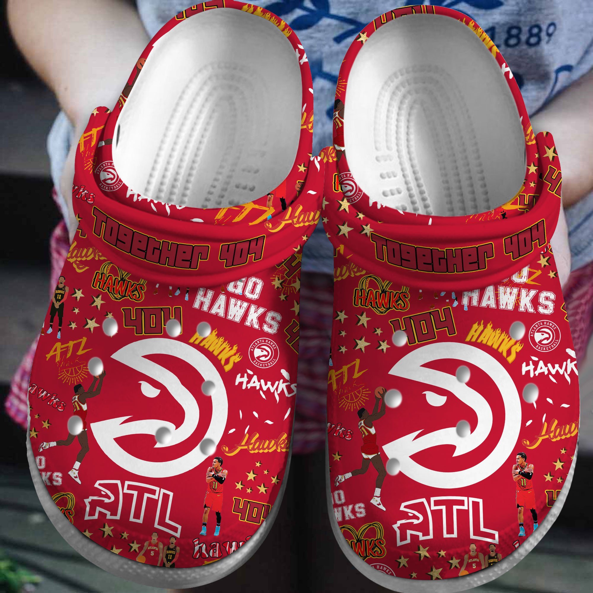 Footwearmerch Atlanta Hawks NBA Sport Crocs Crocband Clogs Shoes Comfortable For Men Women and Kids