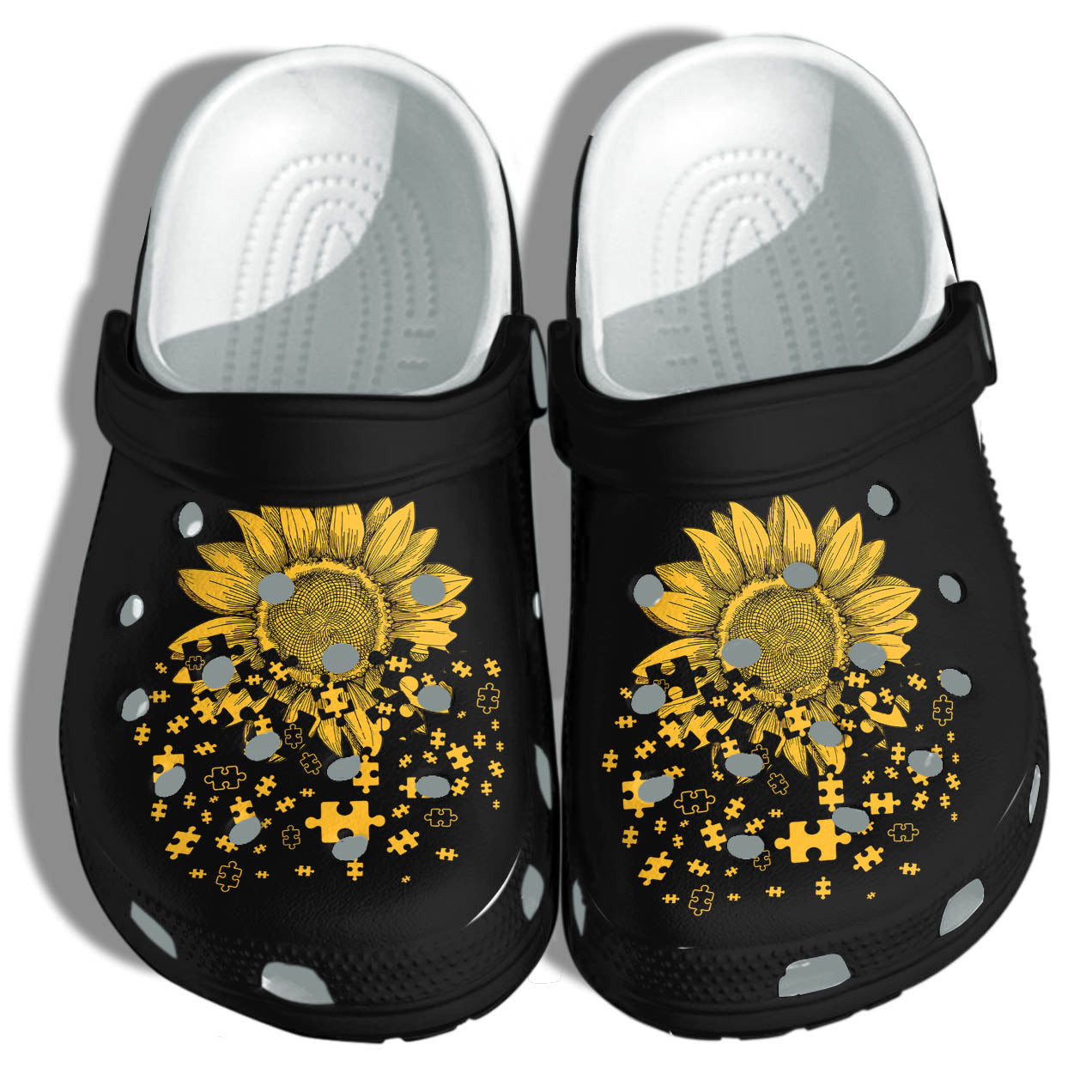 Footwearmerch Autism Awareness Sunflower Puzzle Outdoor Shoes Gifts Kids Daughter Girls Mothers Day 2022