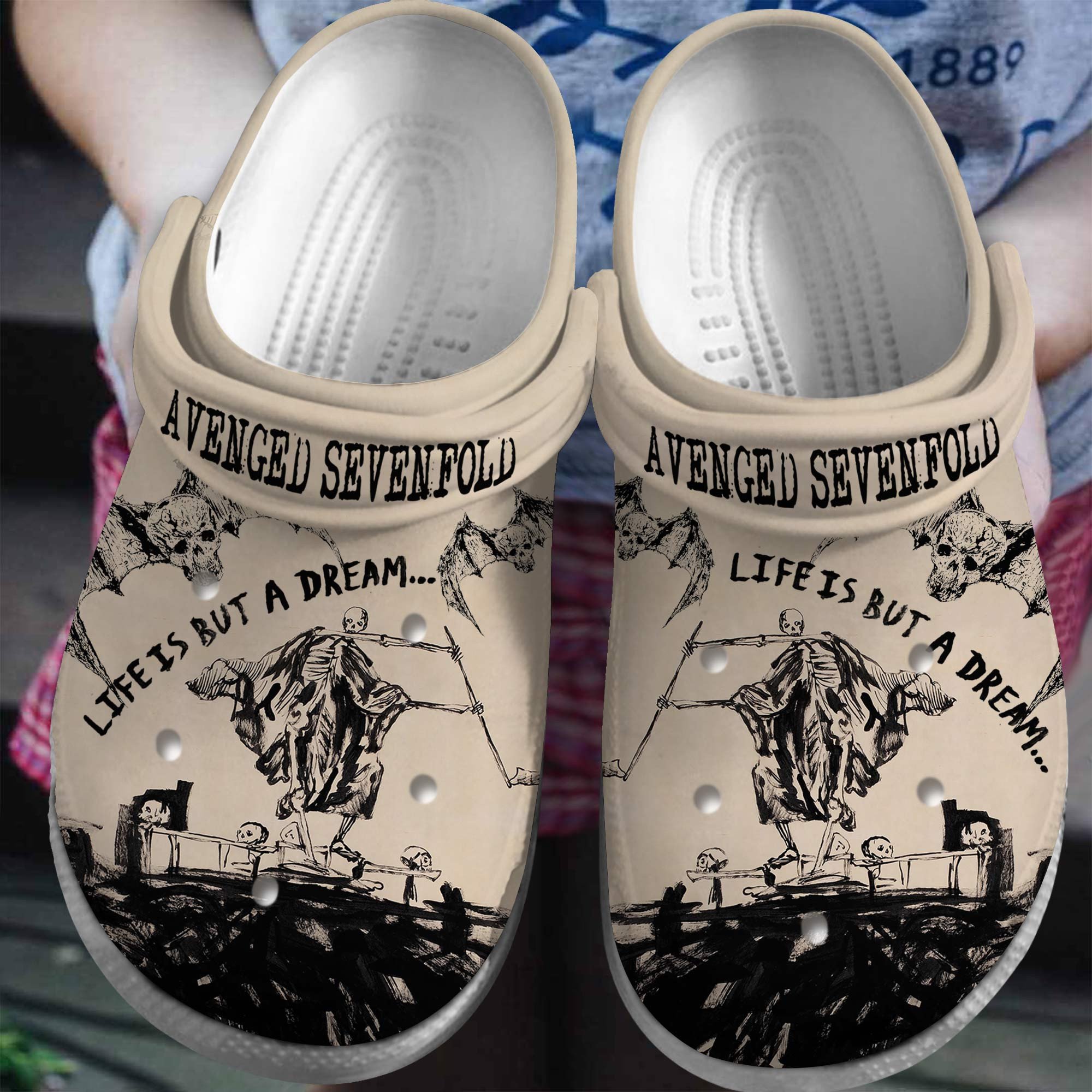 Footwearmerch Avenged Sevenfold Music Band Crocs Crocband Clogs Shoes Comfortable For Men Women and Kids